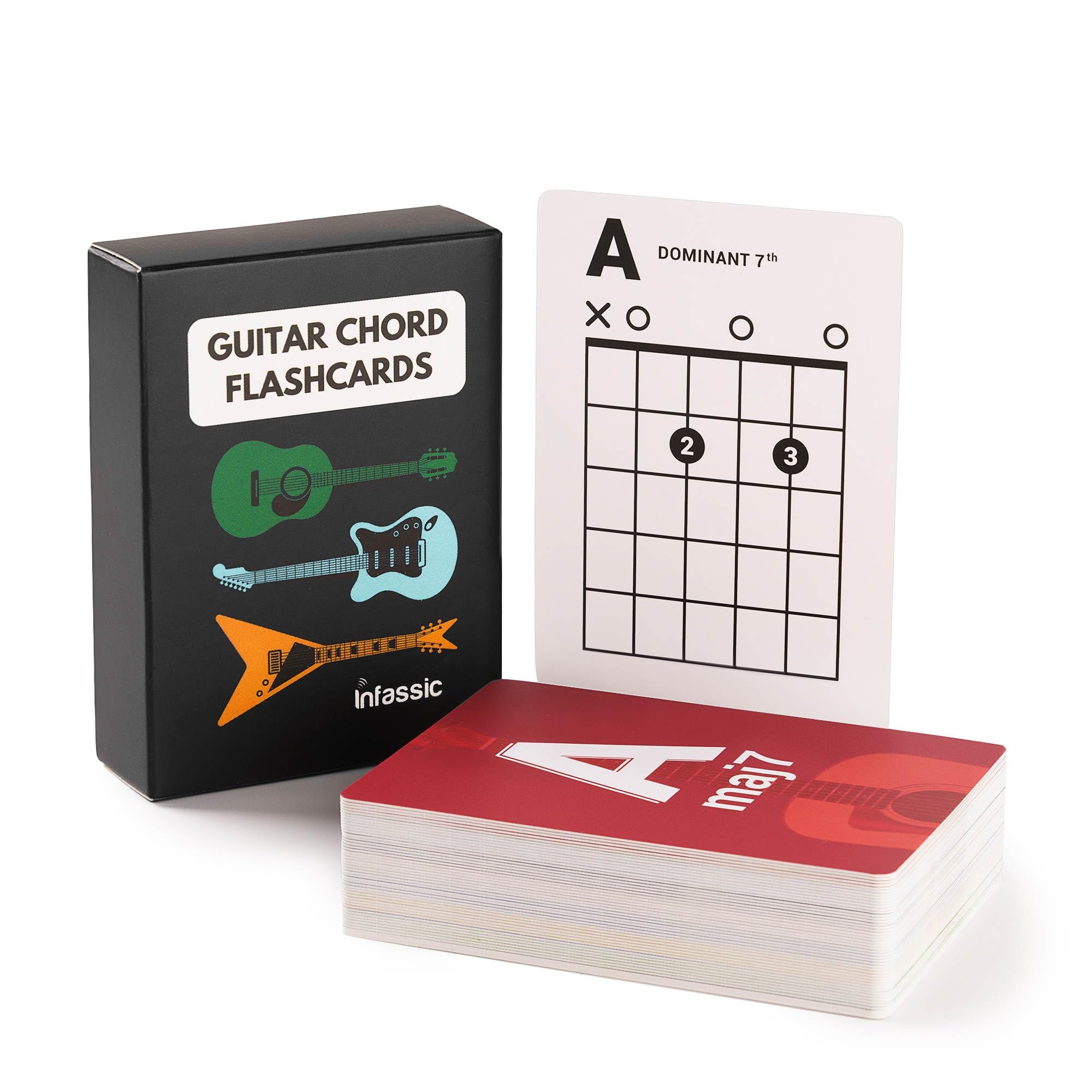 Amazon Infassic Guitar Chord Flash Cards Acoustic Electric Guitar Learning Cheat Sheets Learn Essential Chords Quickly Easily Perfect For Guitarists Teachers And Students 48 Flashcards Toys Games