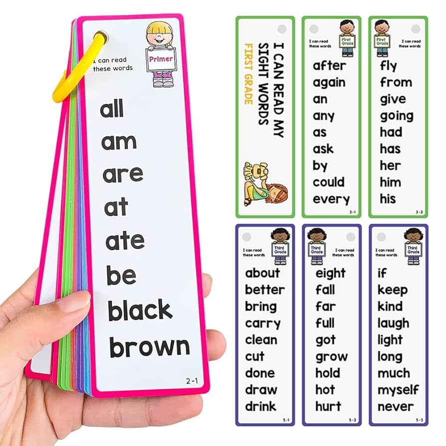 Amazon Lachilly 220 Sight Words Flashcards High Frequency 220 Words Beginning Reading Kindergarten To 1st Grade ESL Teaching Materials Autism Learning Materials Vocabulary Building Toys Games