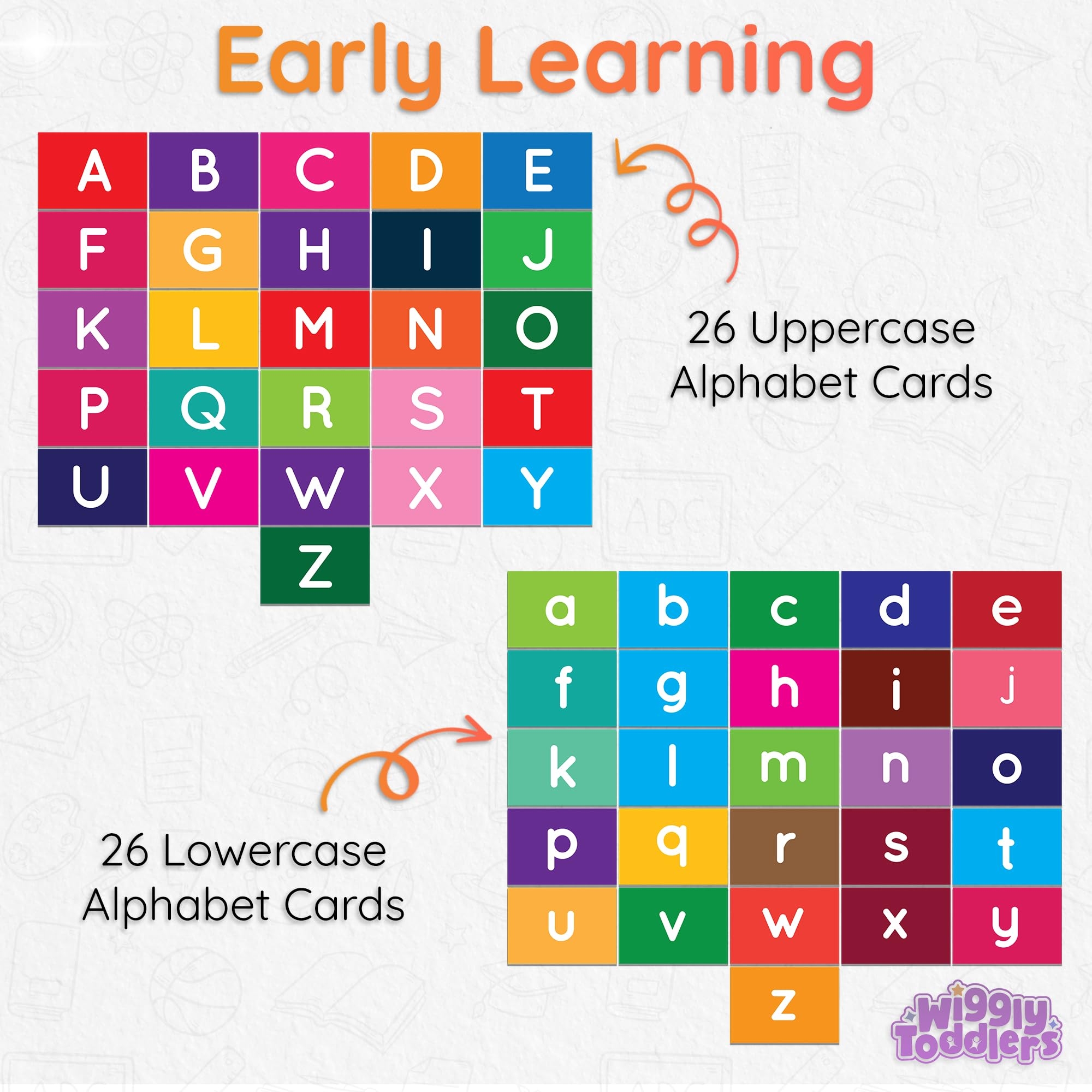 Amazon Large Alphabet ABC Flash Cards For Toddlers 2 4 Years 52 Flashcards 26 Uppercase 26 Lowercase Cards With Large Letters ABC Learning Flashcards With Animal Themes For Age 2 4 Toys Games