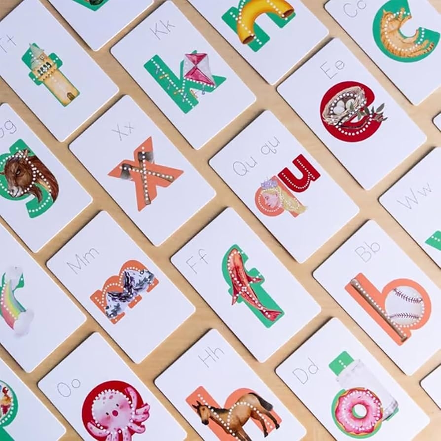 Amazon Preschool Alphabet Tool 26 Pcs Embedded Pictograph Mnemonic Alphabet ABC Flash Cards Pictograph Mnemonic Flash Cards Learn Letters And Sounds Fast 1pcs One Toys Games