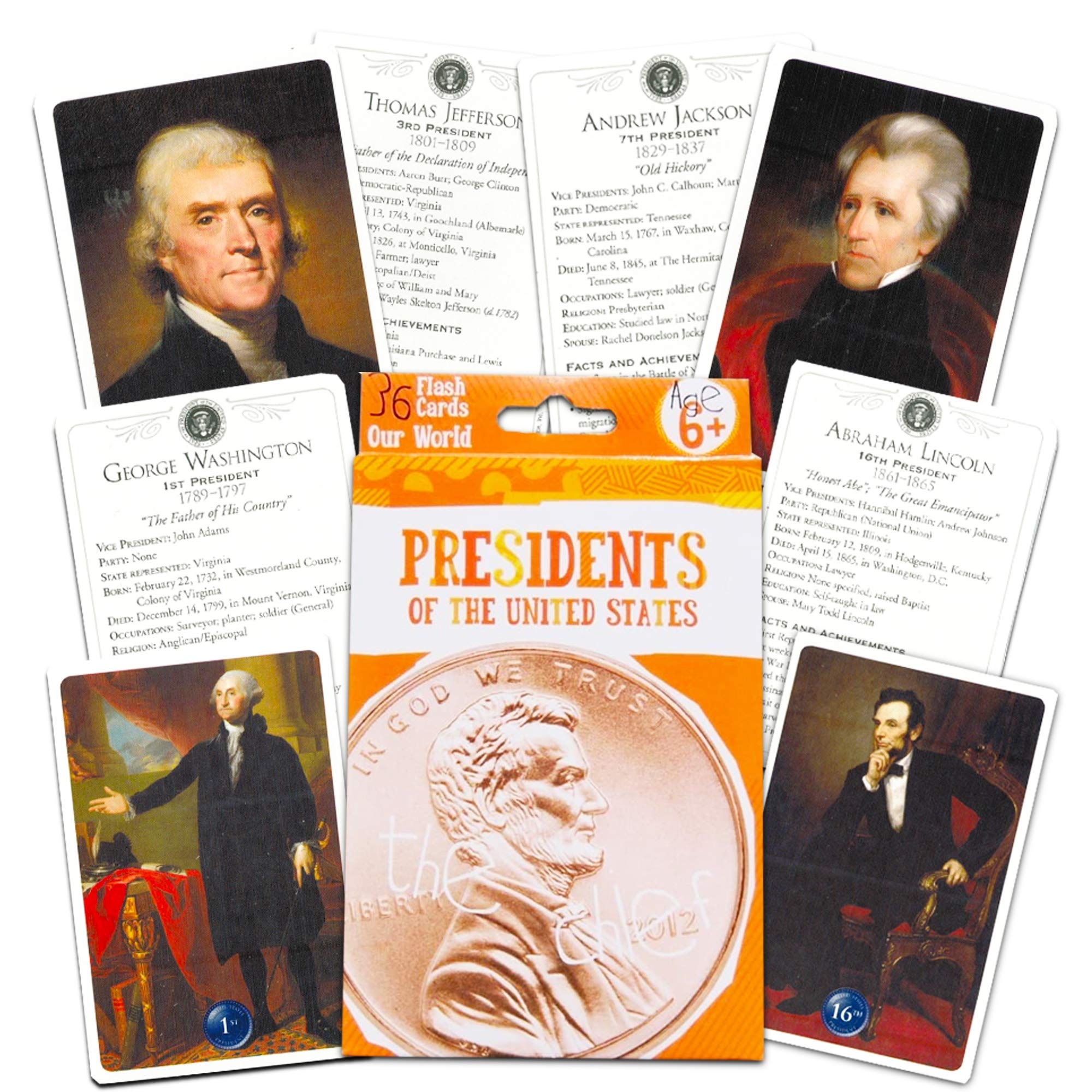 Amazon Presidents Of The United States Flash Cards 36 Count Toys Games