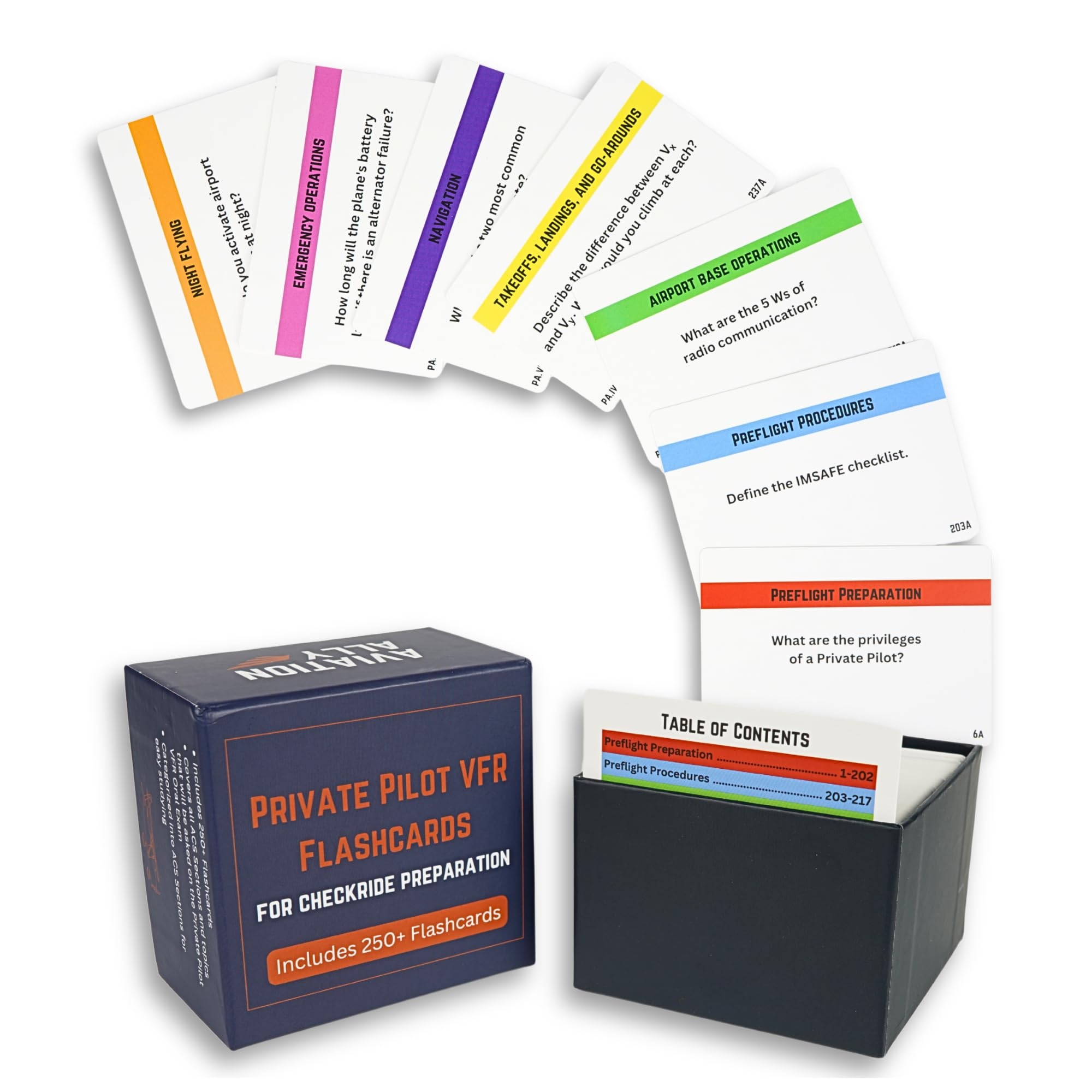 Amazon Private Pilot VFR Flashcards For Checkride Oral Exam 260 VFR Study Cards Covering FAA Aviation Topics Airspace Weather Charts Systems More Ideal For Student Pilots Toys Games