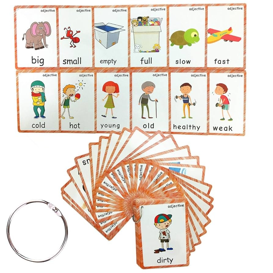 Amazon Set Of Adjectives Antonym Flash Cards For Toddlers 47 Pc Kids Learning Flashcard Montessori Pocket Cards Toys Perfect For Pre K Decor Background Wall Stickers Teacher Autism Therapists Tools