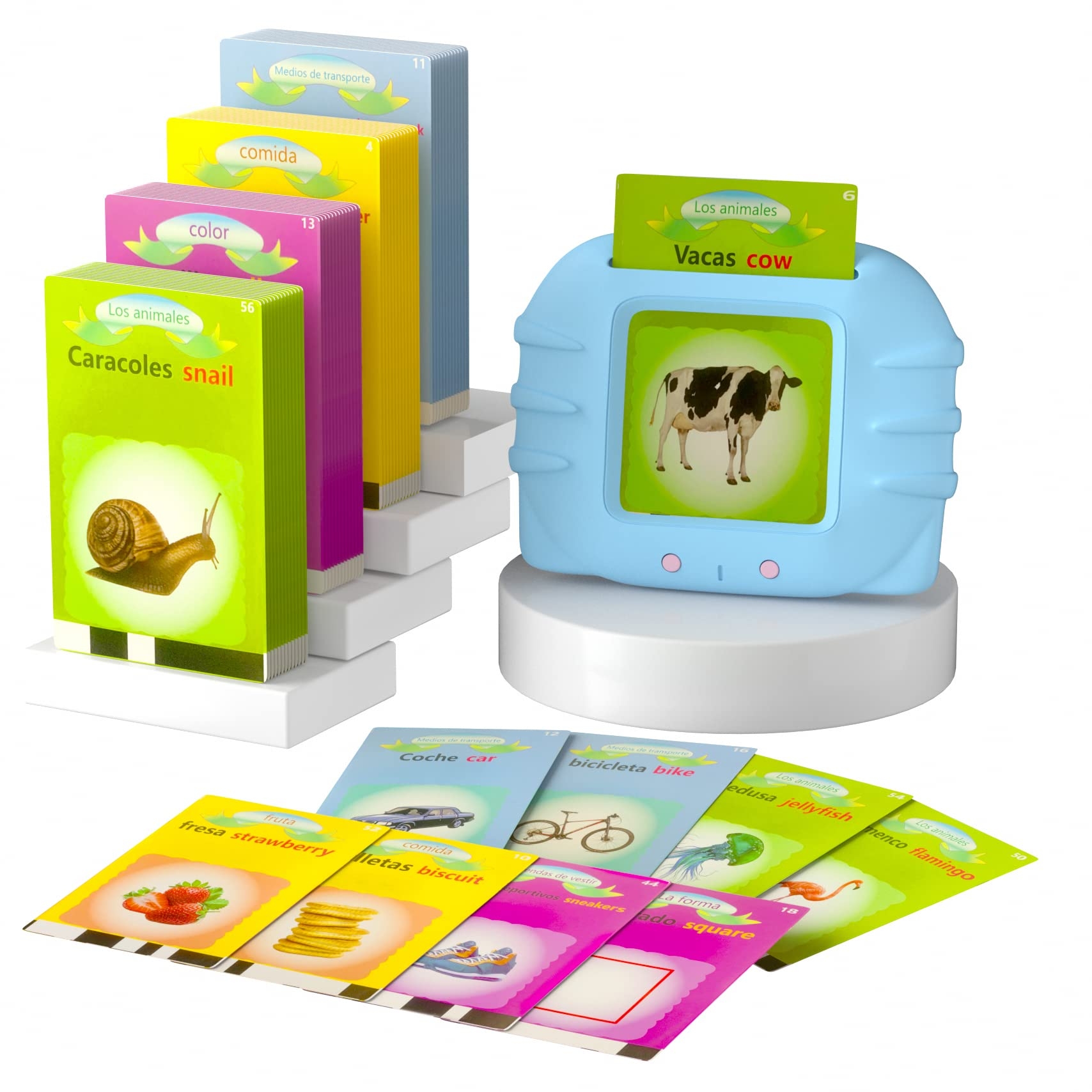 Amazon Spanish English Talking Flash Cards For Kids Bilingual Spanish FlashCards For Toddler Audible Toys For Kids Toys Games