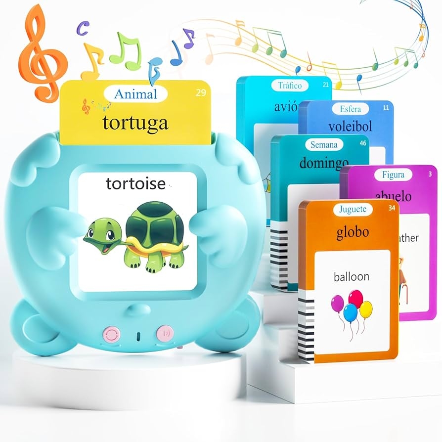 Amazon Spanish English Talking Flash Cards For Toddlers 510 Sight Words Bilingual Learning Toys For Children Autism Pocket Speech Therapy Toys Espa ol Vocabulary Educational Flashcards Toys Games