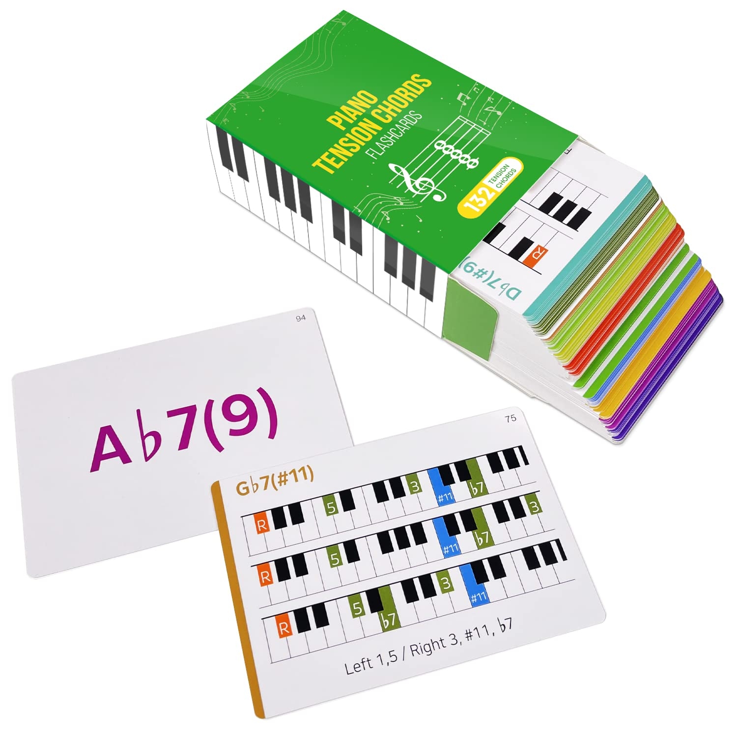 Amazon Spedemy Piano Tension Chord Flashcards In Gift Box Color Coded Flash Cards For 132 Chords 11 Frequent Chords 12 Keys Fun Educational Flashcards For Piano Music Learners Electronics