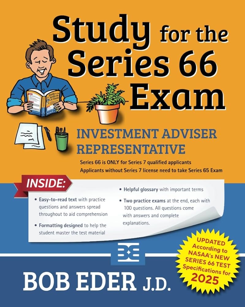 Amazon Study For The Series 66 Exam Investment Adviser Representative 9781729298442 Eder Bob Books Amazon Study For The Series 66 Exam Investment Adviser Representative 9781729298442 Eder Bob Books