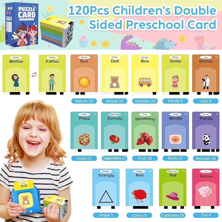 Amazon Talking Flash Cards Kids Toddler Flash Cards With 240 Sight Words Montessori Toys Autism Sensory Toys Speech Therapy Learning Educational Gifts For Age 1 2 3 4 5 Years Old Boys And Girls Toys 