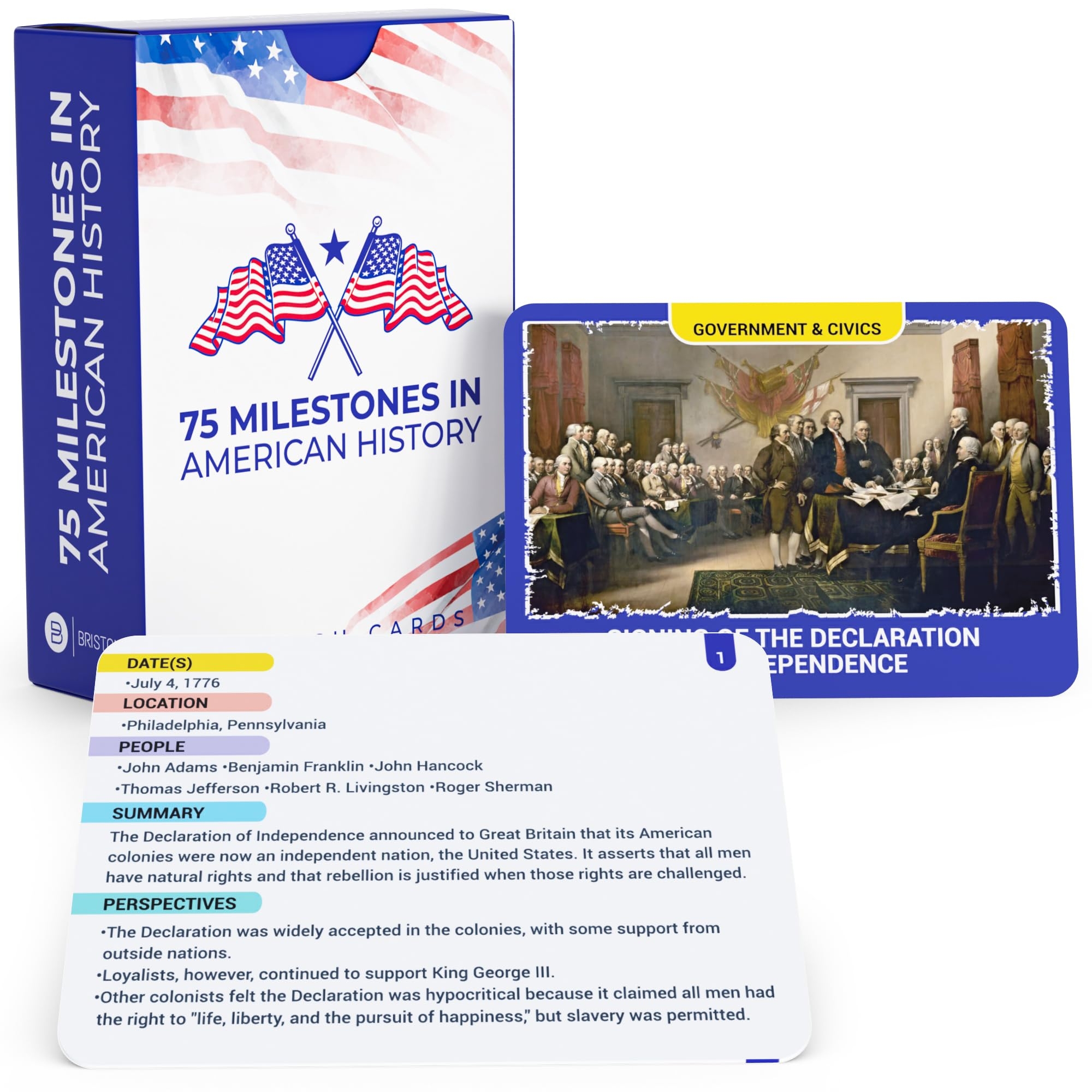 Amazon United States History Flash Cards 75 US American Major Events Milestones AP Learning Resource For Studying Government Teaching Aid Tool Social Studies Civics Reference Classroom Homeschool 