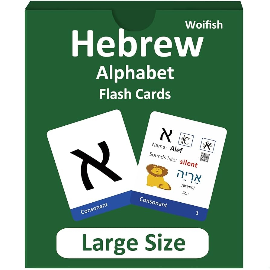 Amazon Woifish Biblical Hebrew Alphabet Flash Cards Toys Games