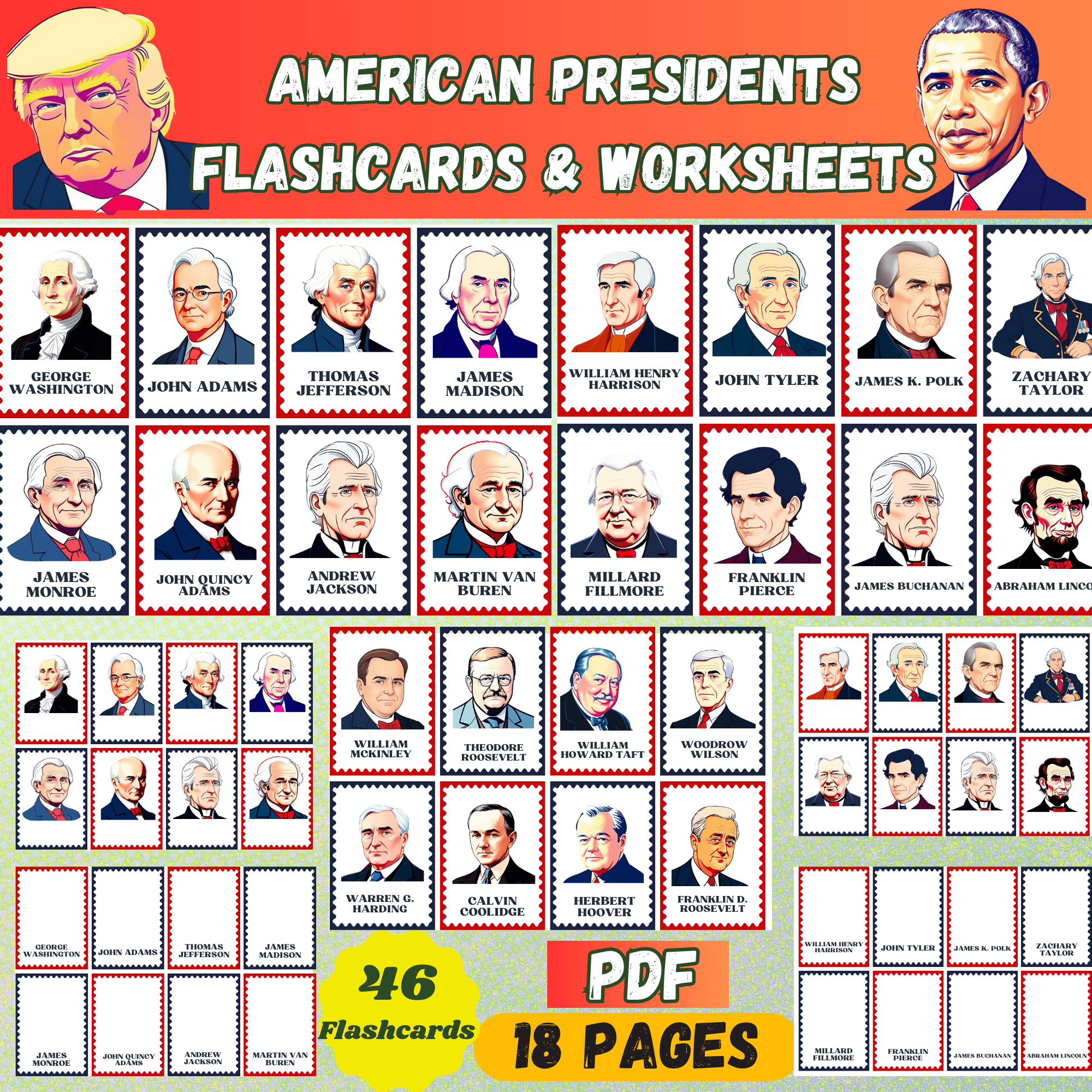 American Presidents Flashcards Worksheets Made By Teachers