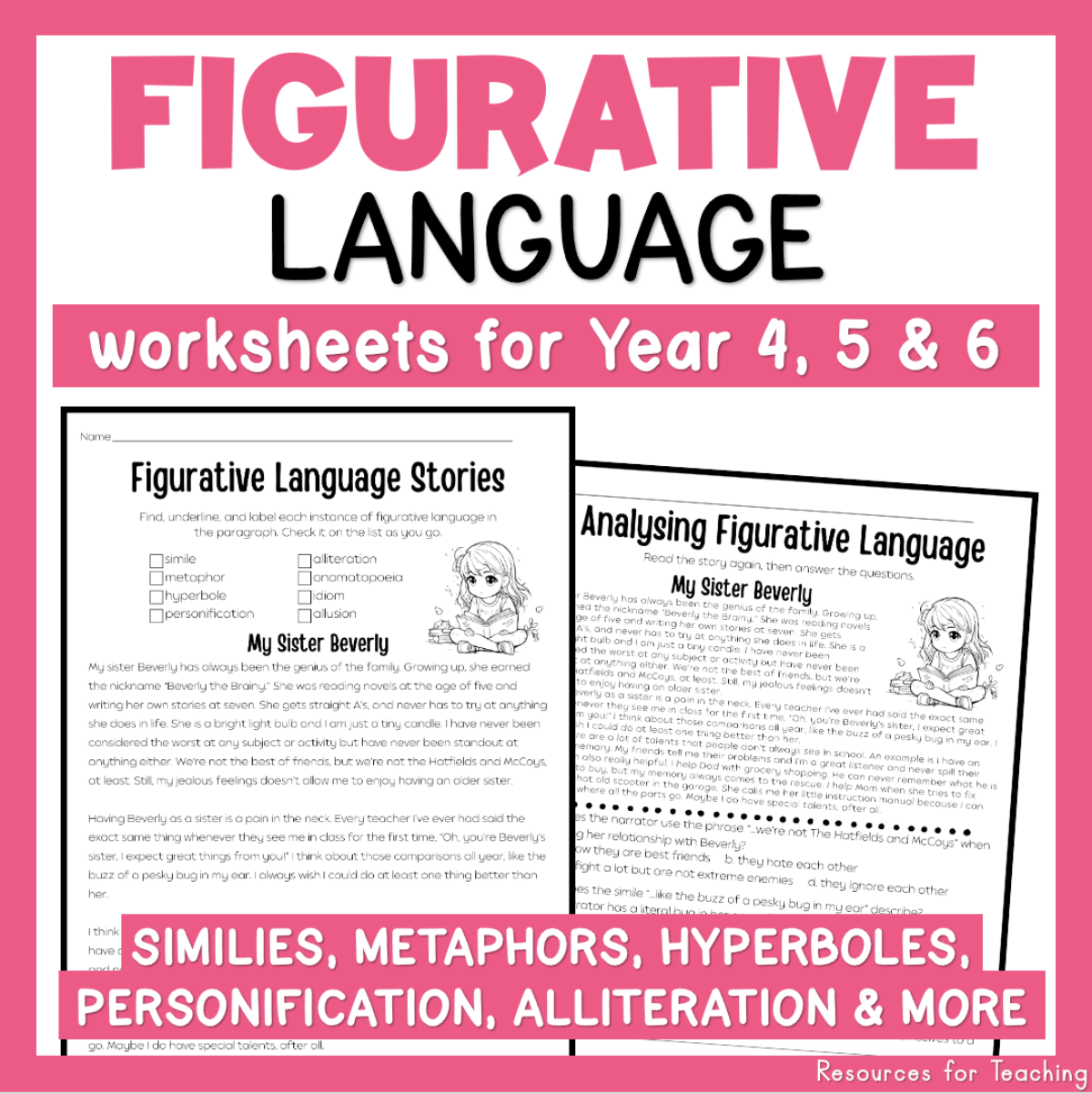 figurative language worksheets