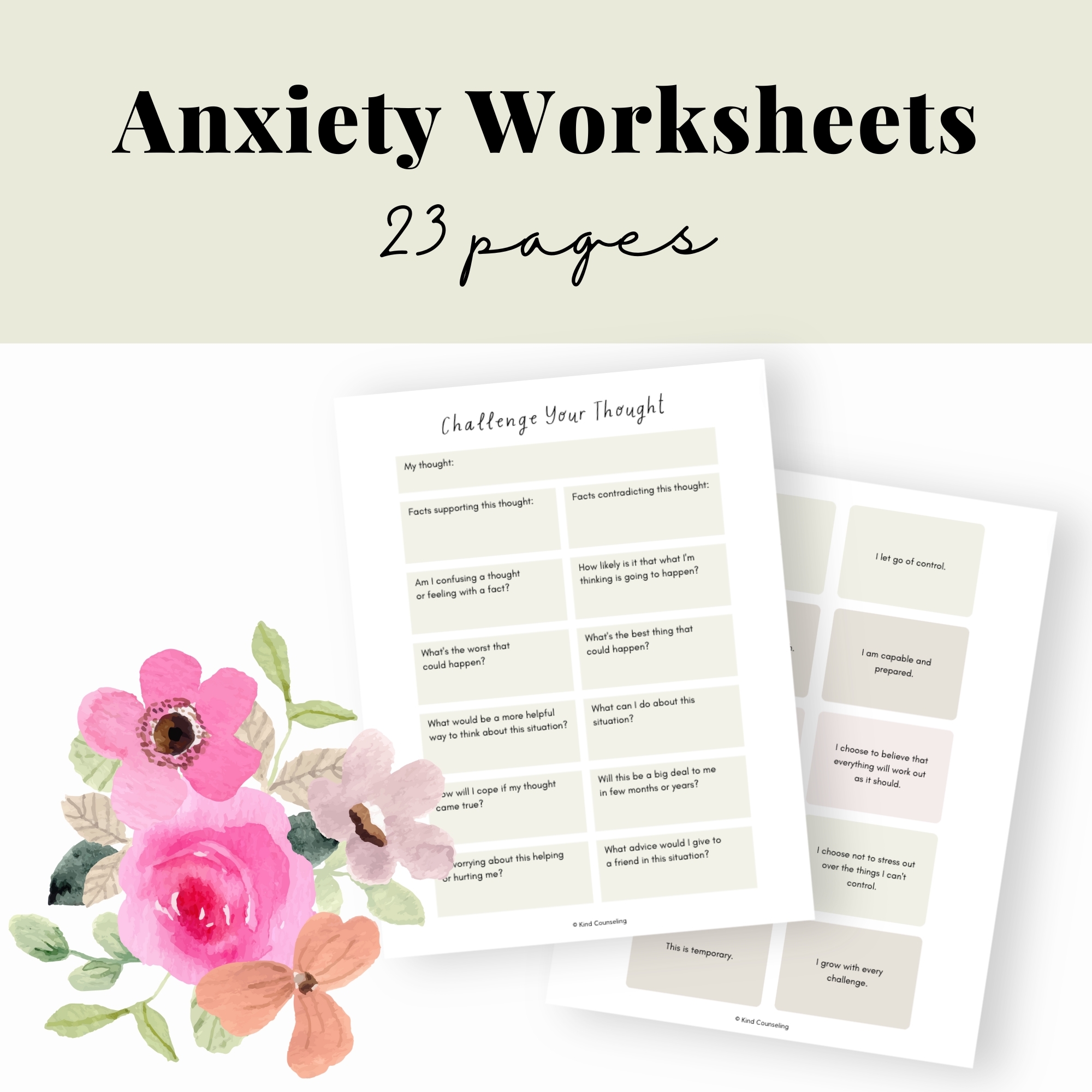 anxiety worksheets for teens