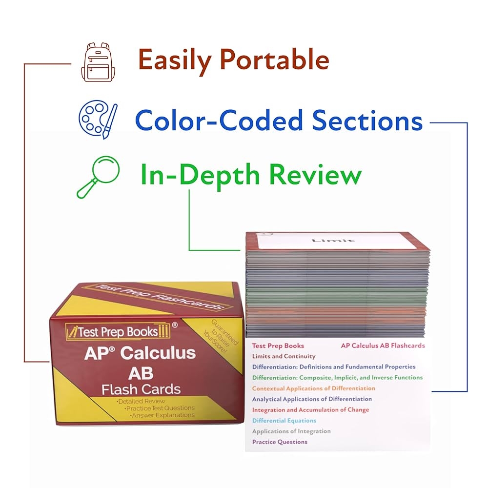 AP Calculus AB Study Cards AP Calculus AB Prep 2024 2025 With Practice Test Questions Full Color Cards Test Prep Books 9781637750117 Books Amazon ca