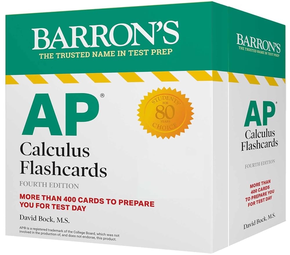 AP Calculus Flashcards Fourth Edition Up to Date Review And Practice Sorting Ring For Custom Study More Than 400 Cards To Prepare You For Test Day Barron s AP Prep Barron s Educational Series