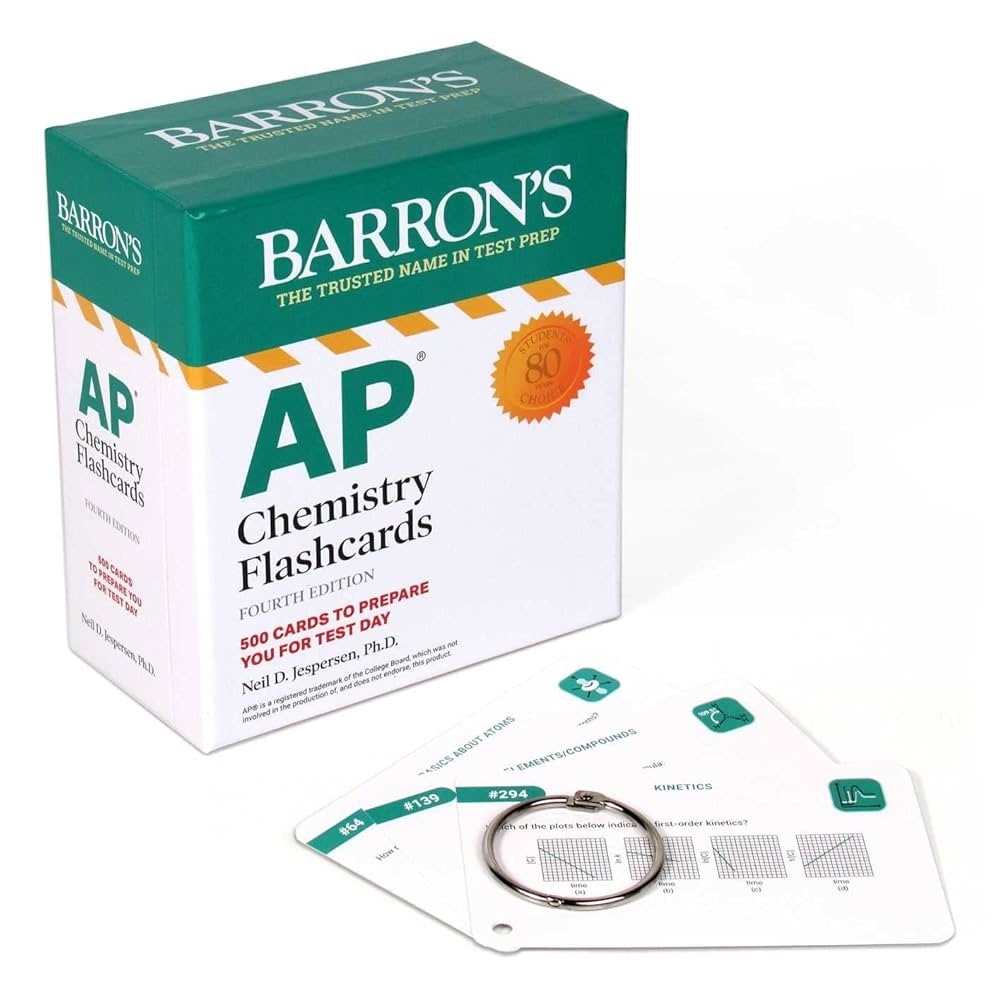 AP Chemistry Flashcards Fourth Edition Up to Date Review And Practice Sorting Ring For Custom Study 500 Cards To Prepare You For Test Day Barron s AP Prep Barron s Educational Series Jespersen Ph D