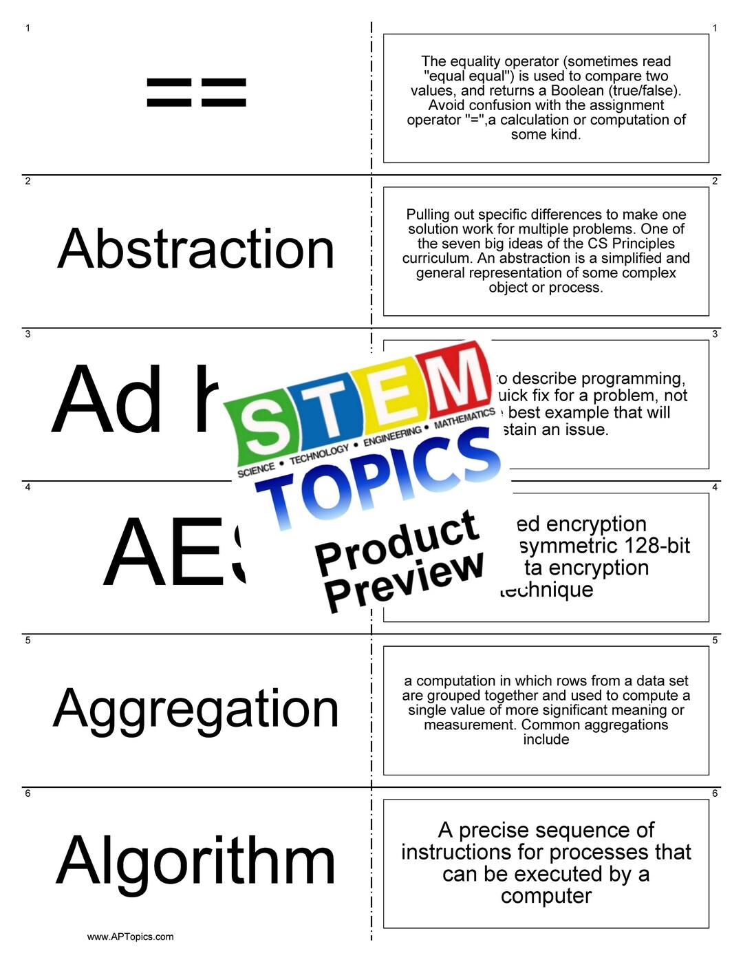AP Computer Science Flashcards Etsy