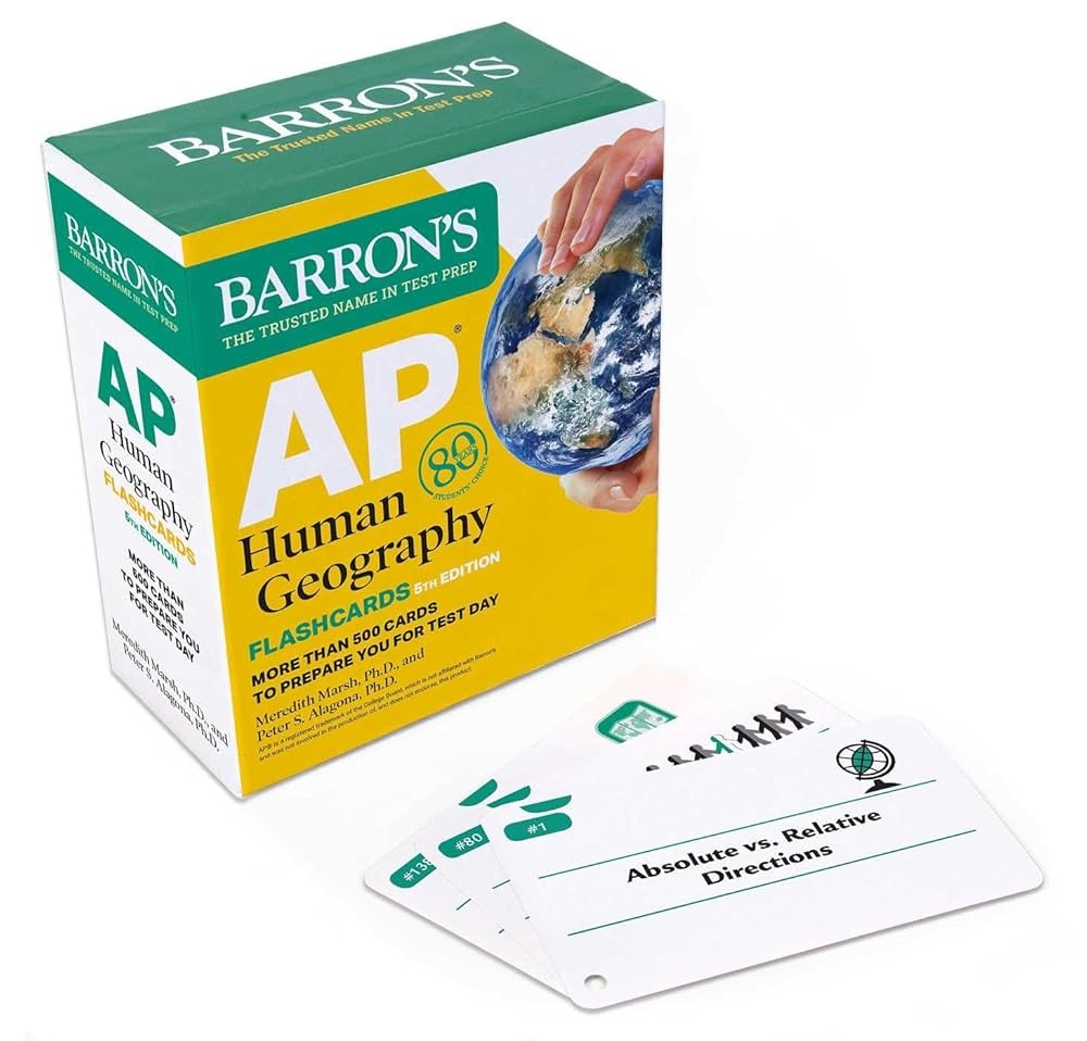 AP Human Geography Flashcards Fifth Edition Up to Date Review Sorting Ring For Custom Study Barron s AP Prep Barron s Educational Series Marsh Ph D Meredith Alagona Ph D Peter S Amazon de B cher