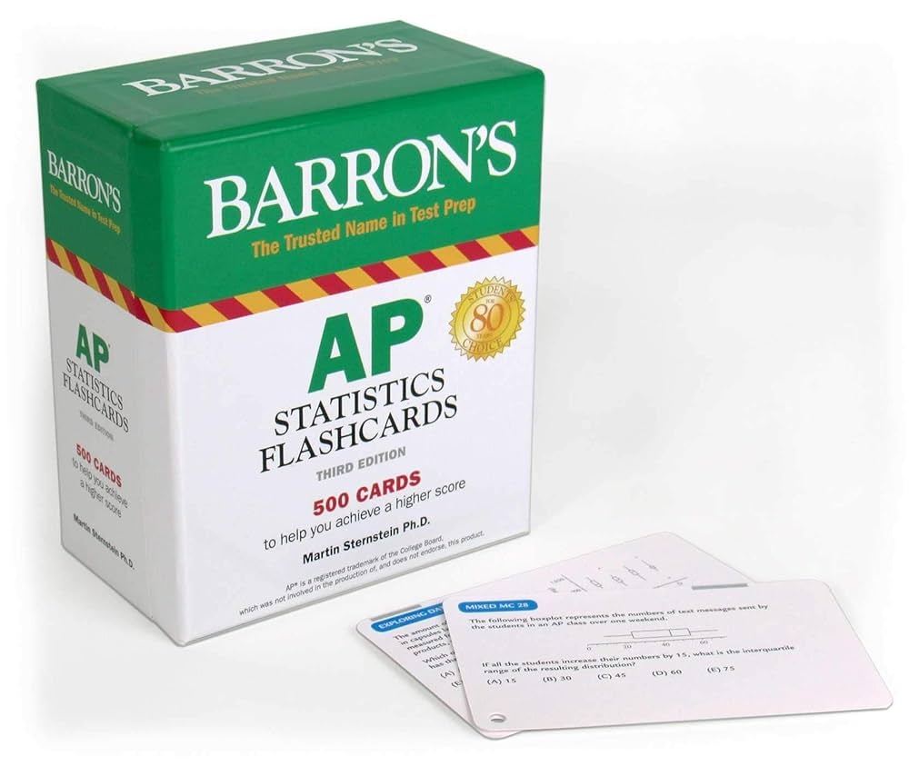 AP Statistics Flashcards Barron s Test Prep Amazon co uk Sternstein Ph D Martin 9781438079257 Books