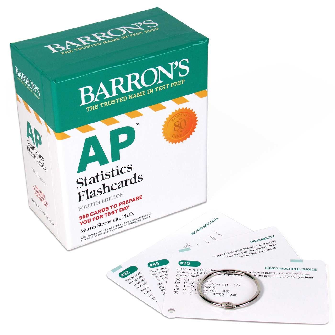 AP Statistics Flashcards Fourth Edition Up to Date Practice Sorting Ring For Custom Study 500 Cards To Prepare You For Test Day Barron s AP Prep Sternstein Ph D Martin Amazon de B cher
