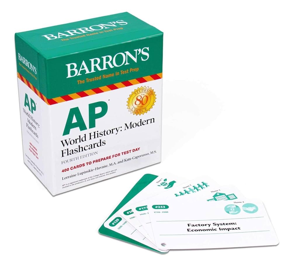 AP World History Modern Flashcards Modern Flashcards 400 Cards To Prepare For Test Day Lupinskie Huvane M A Lorraine Caporusso M S Kate Amazon sg Books