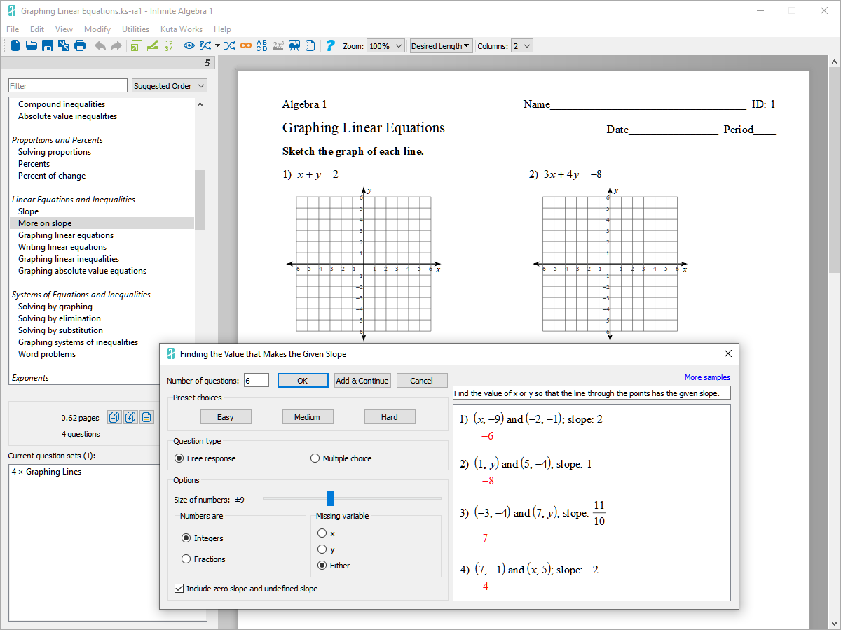 APP Kuta Software Free Mathematics Worksheet Generator Interes Education