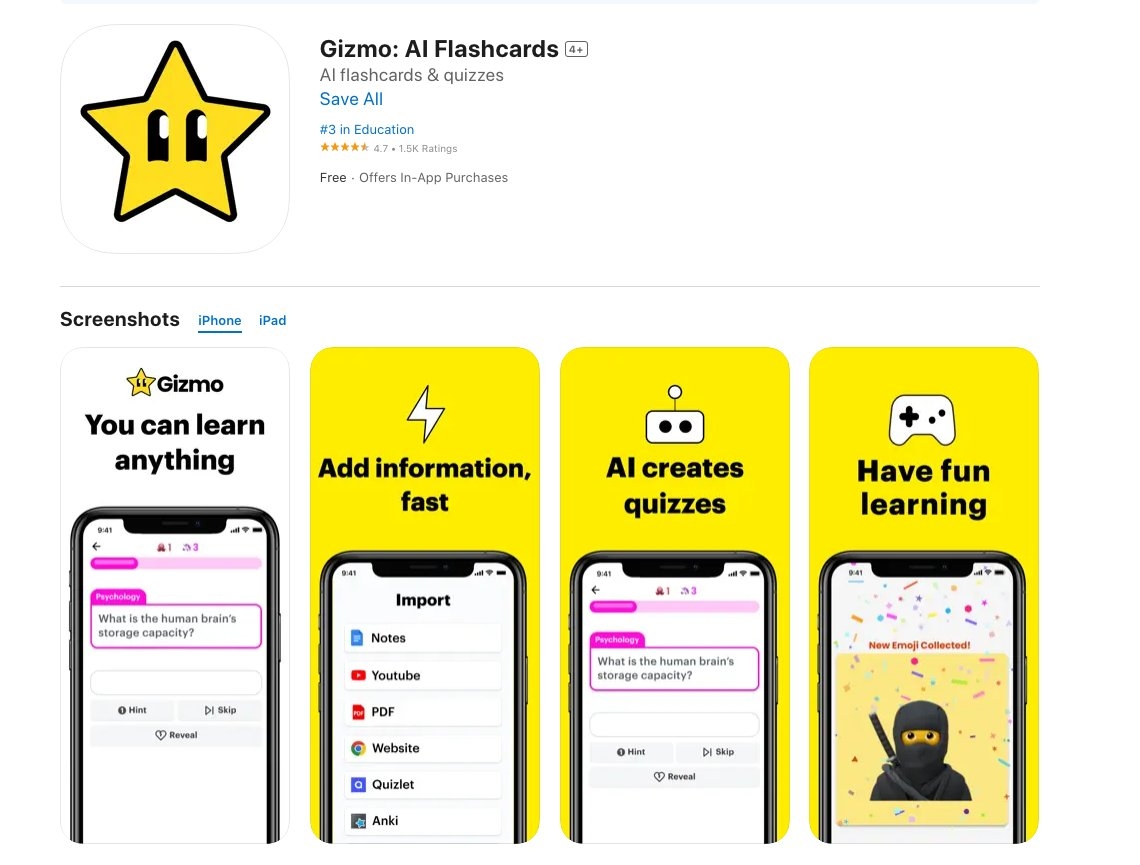 App Store Tracker On X Gizmo AI Flashcards Gained 6 Positions And Is Now 3 In Education On The App Store New Arrivals In Top 100 Toca Boca Jr 94 