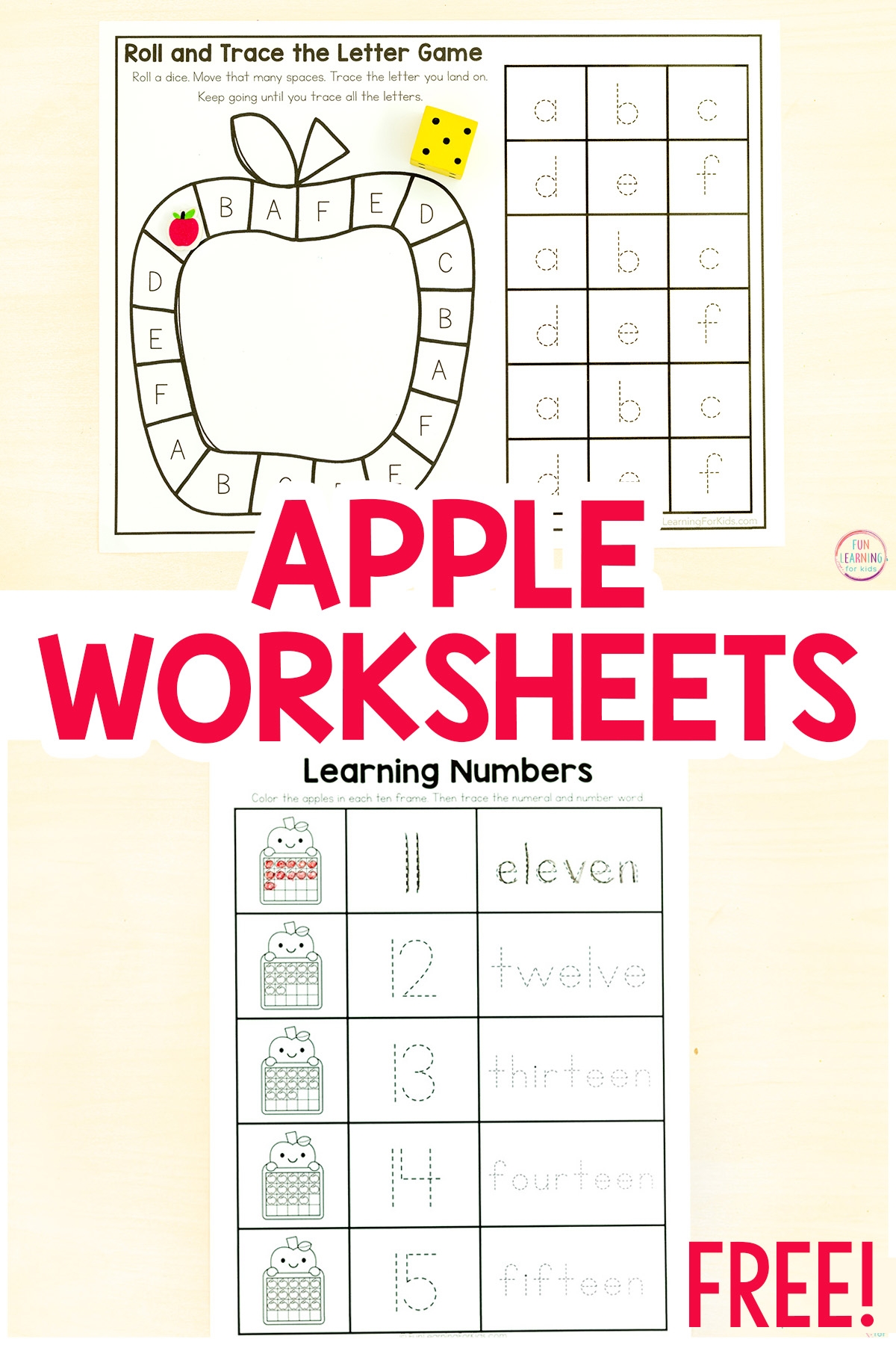 Apple Literacy And Math Worksheets