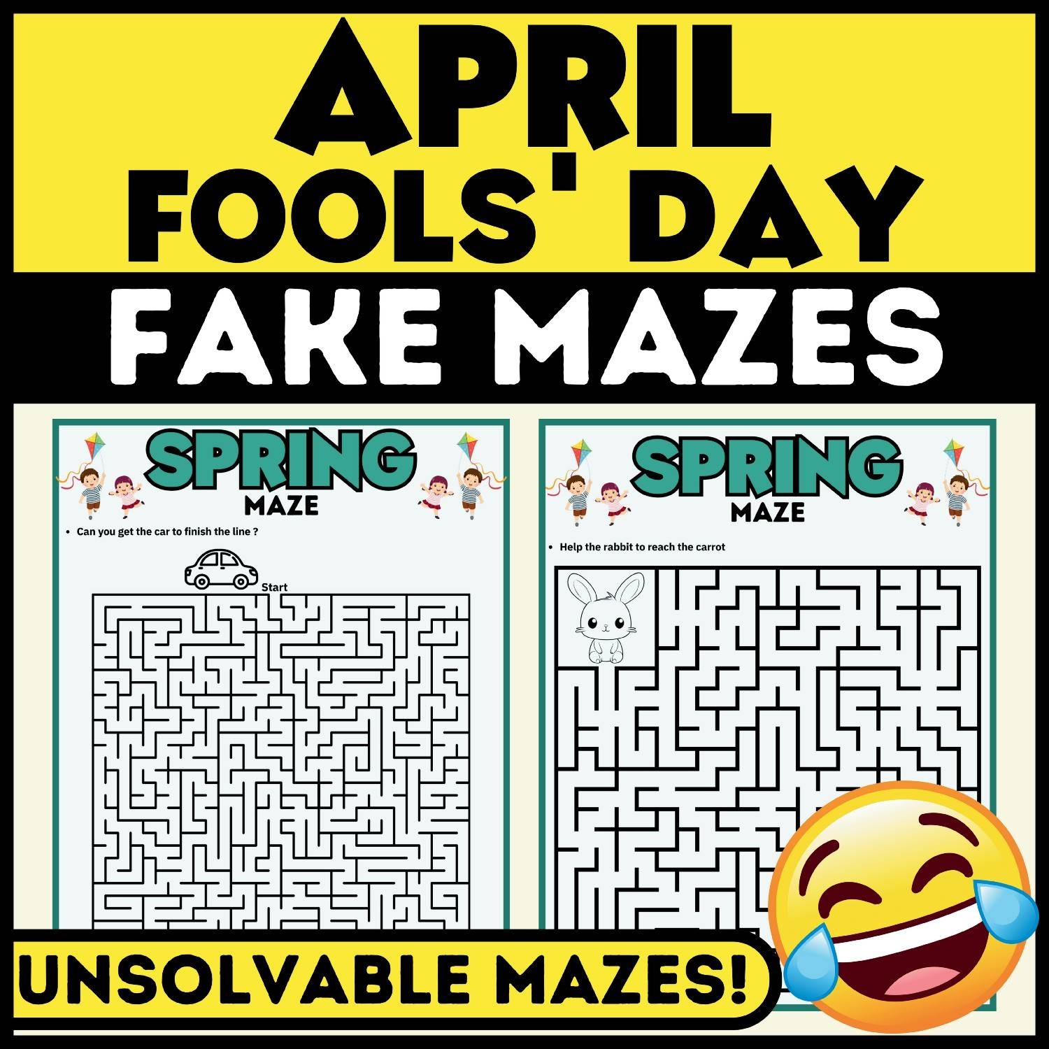 April Fools Day Prank Activity Unsolvable Mazes Impossible Maze April Pranks
