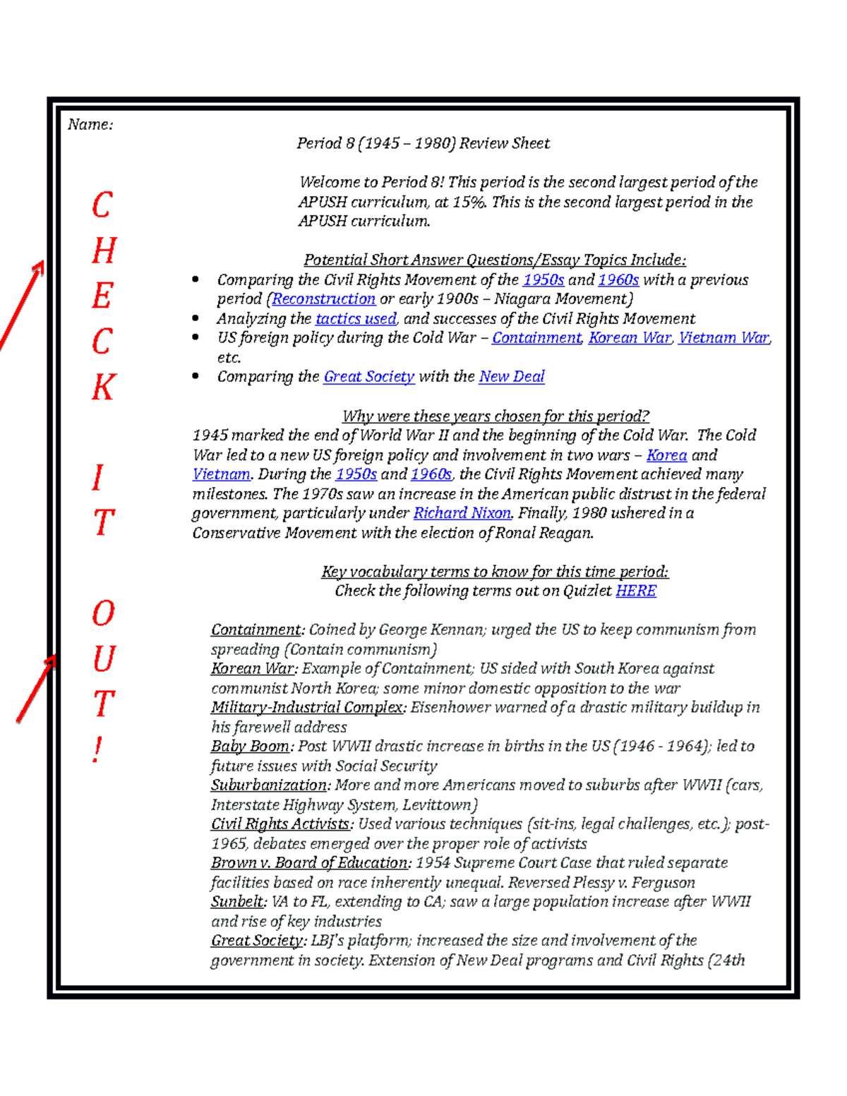 APUSH 8 Period 8 1945 1980 Review Key Topics Summary Studocu
