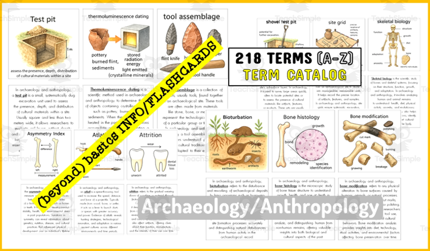 Archaeology Anthropology Terms Info Text Flashcards Catalog By Teach Simple