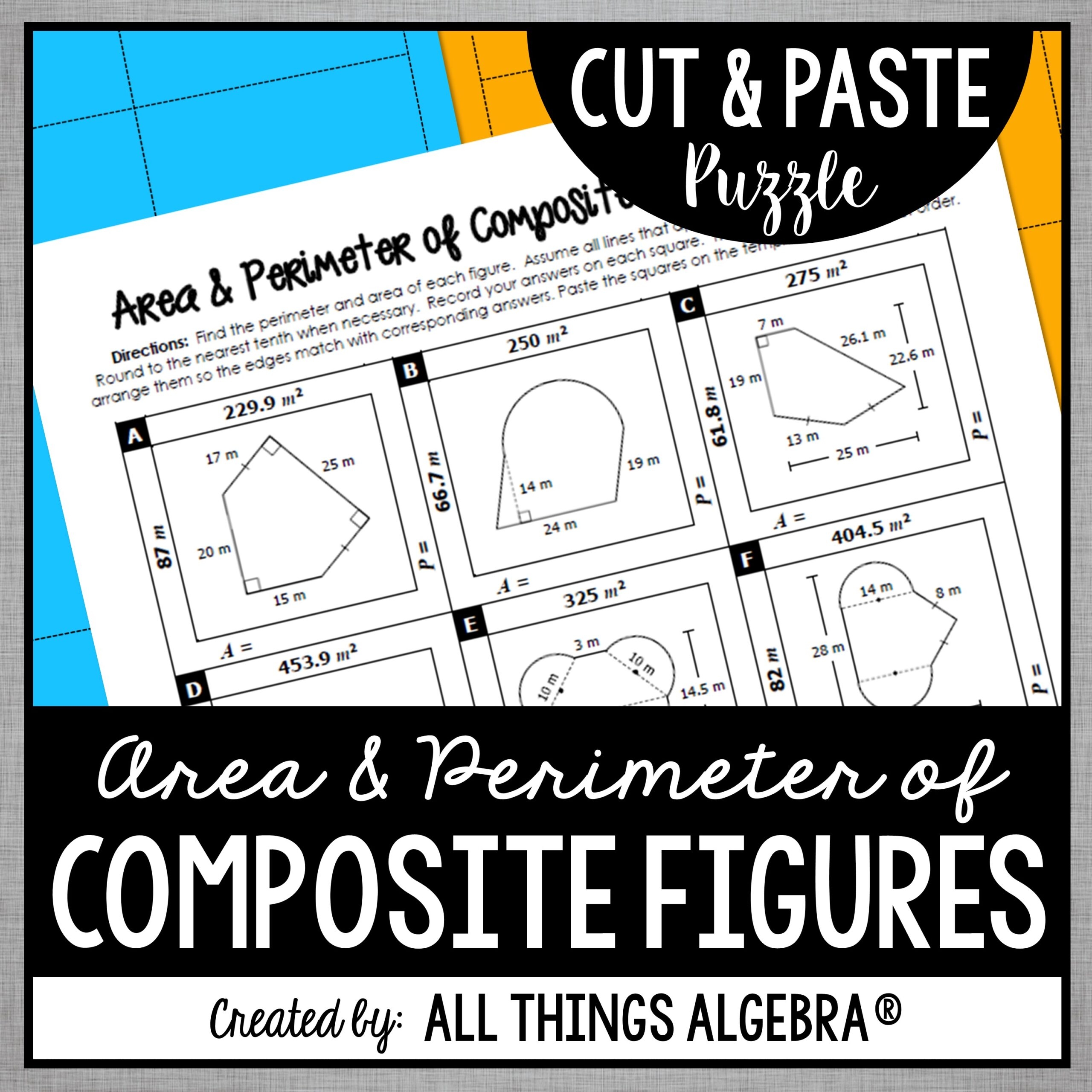 area of composite figures worksheet