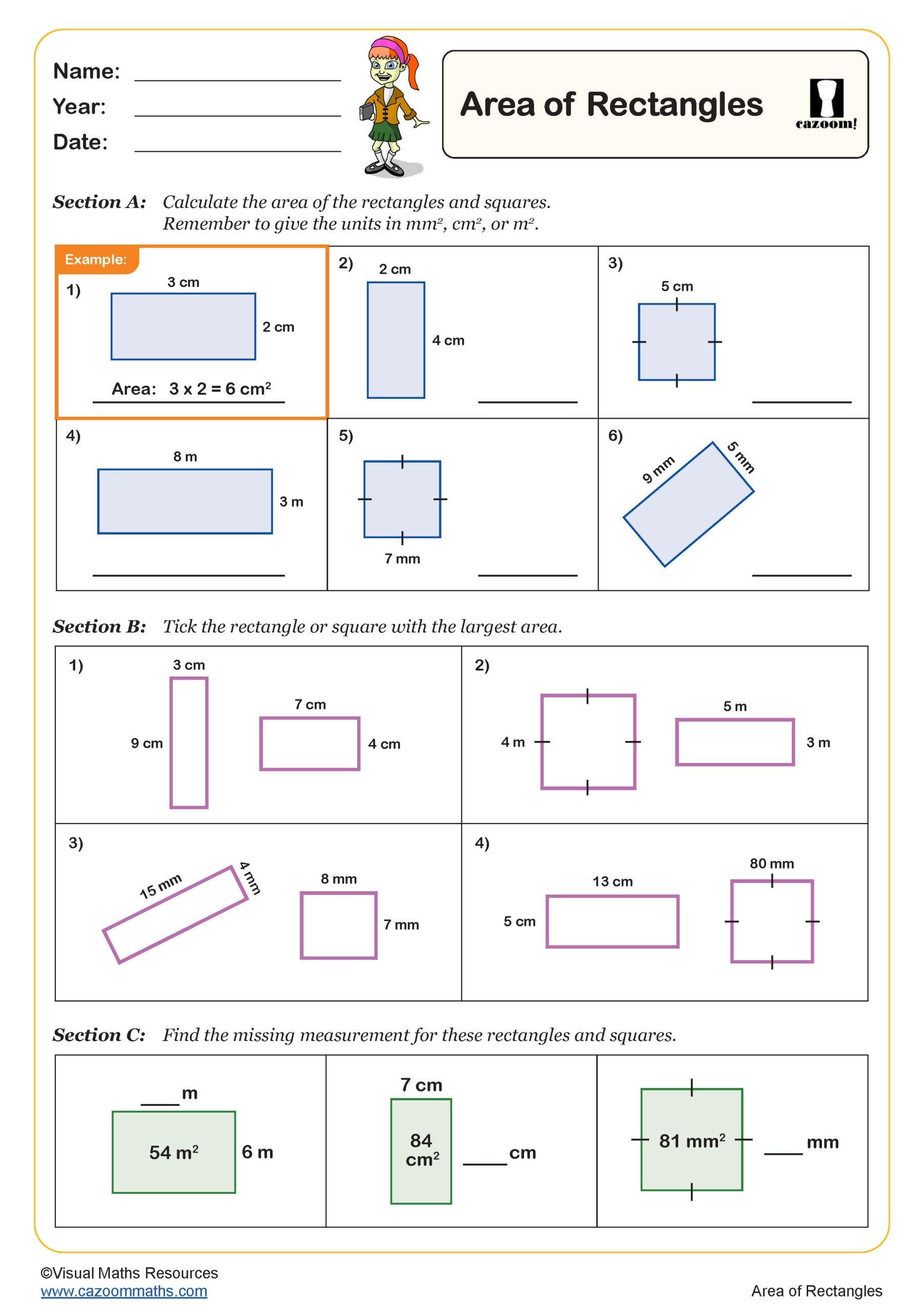 Area Of Rectangles Worksheet Key Stage 2 PDF Measurement Worksheets Area Of Rectangles Worksheet Key Stage 2 PDF Measurement Worksheets