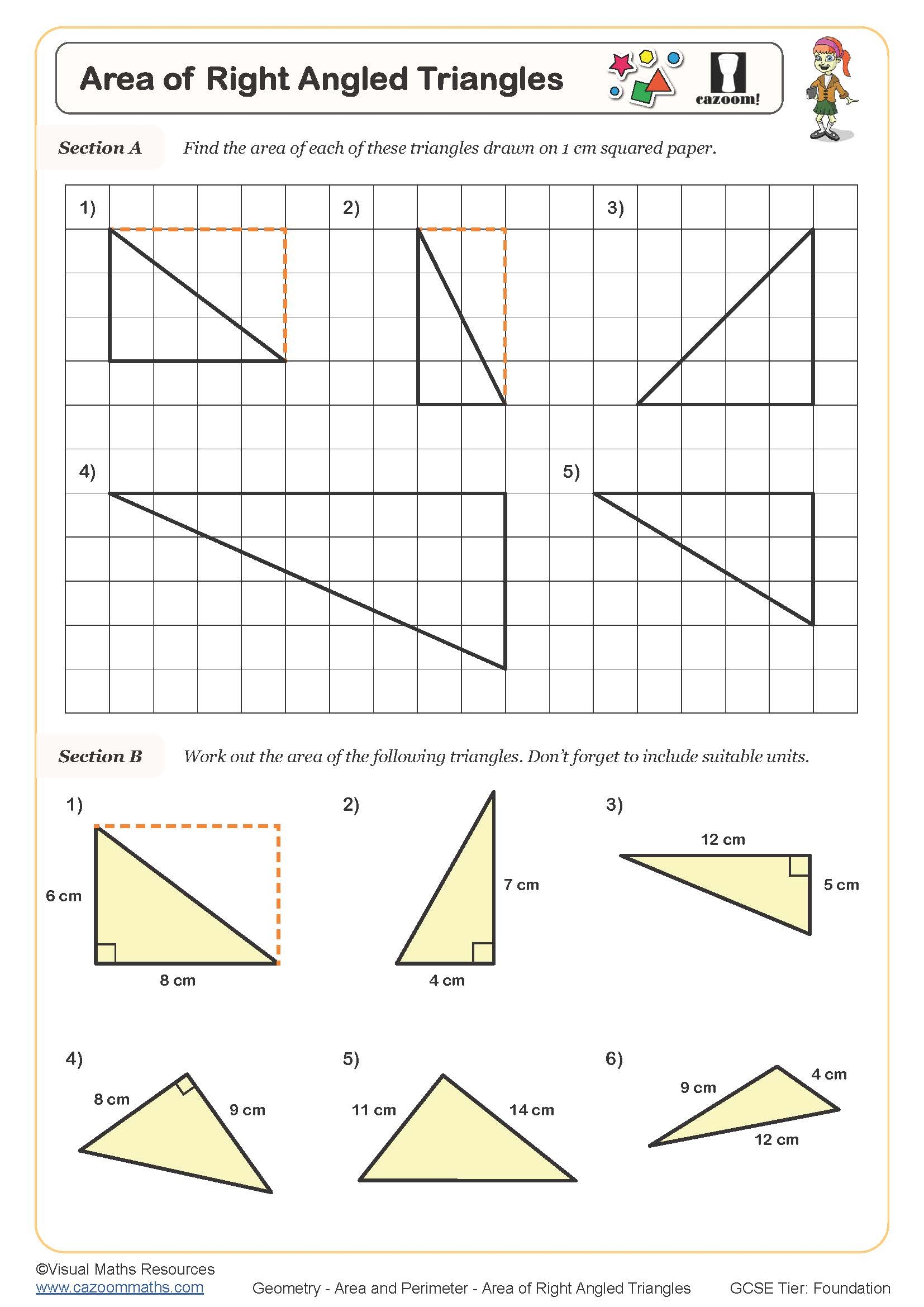 area of triangles worksheet area of triangles worksheet