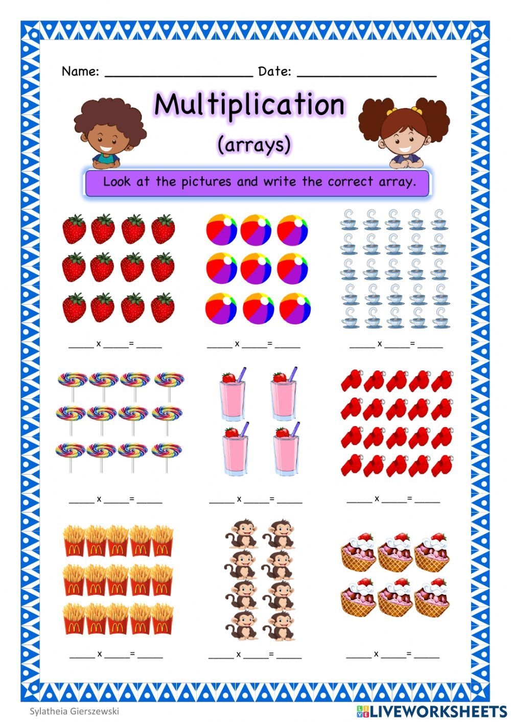 Arrays Arrays Arrays Including Multiplication As Repeated Addition Worksheets 