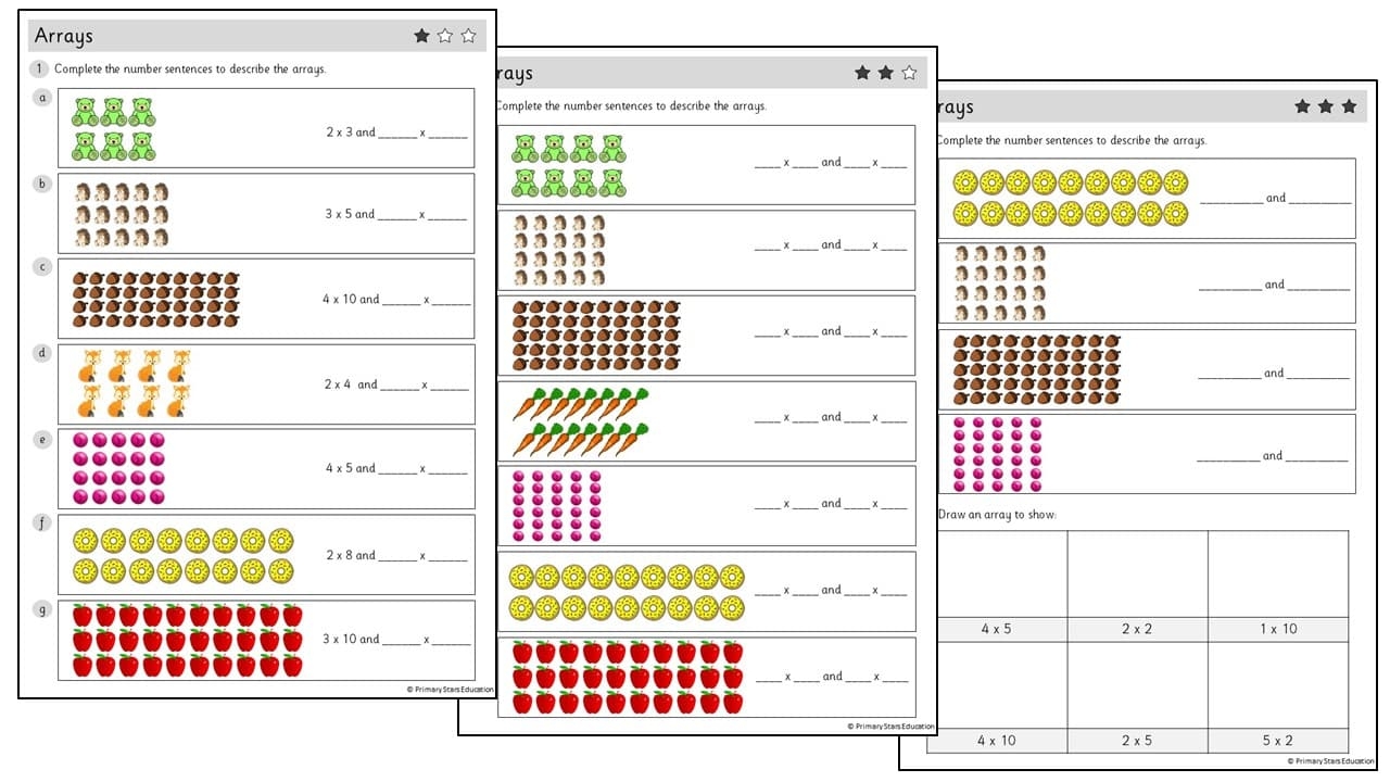 array math worksheets