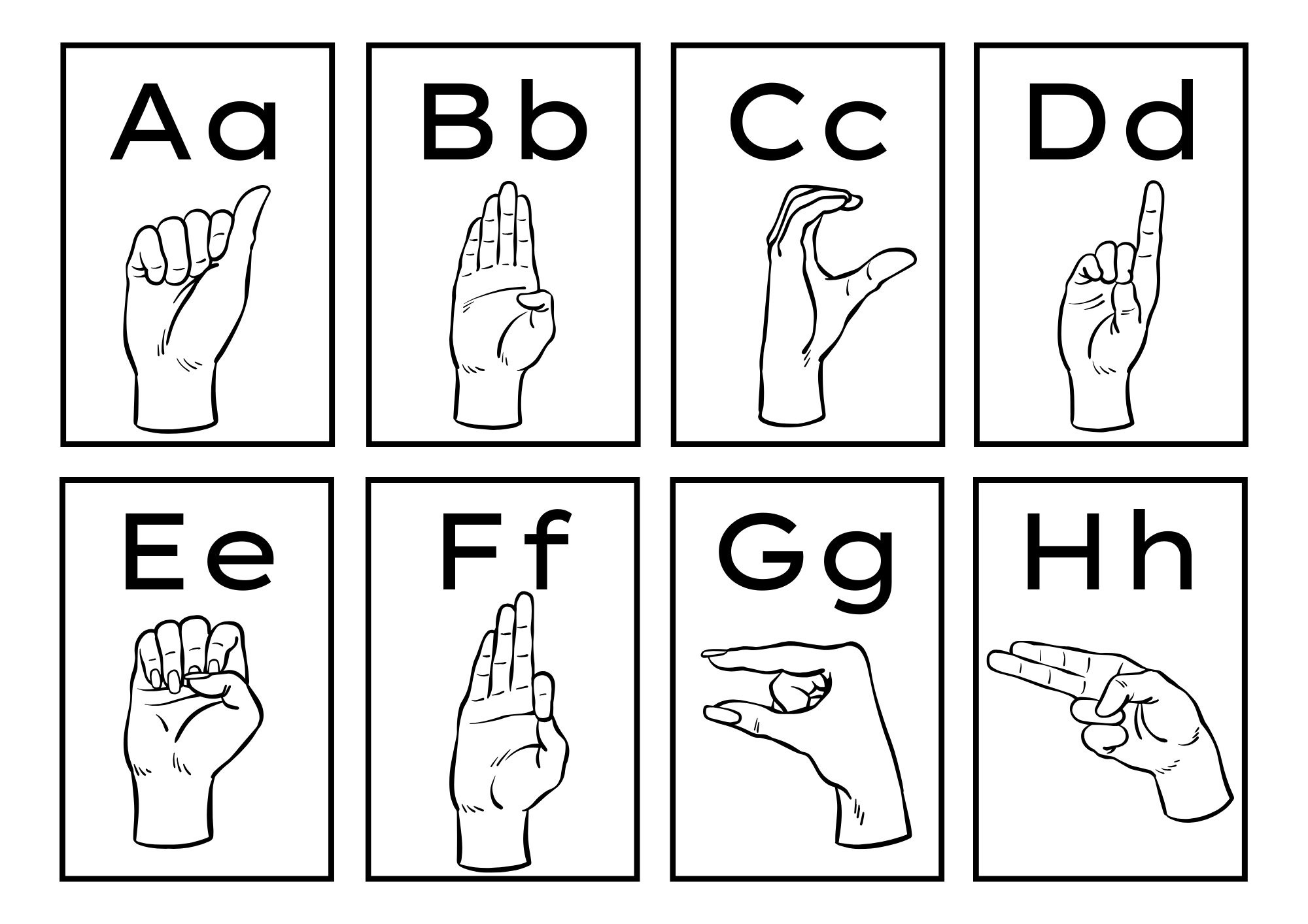 ASL Alphabet Cards Black White Made By Teachers