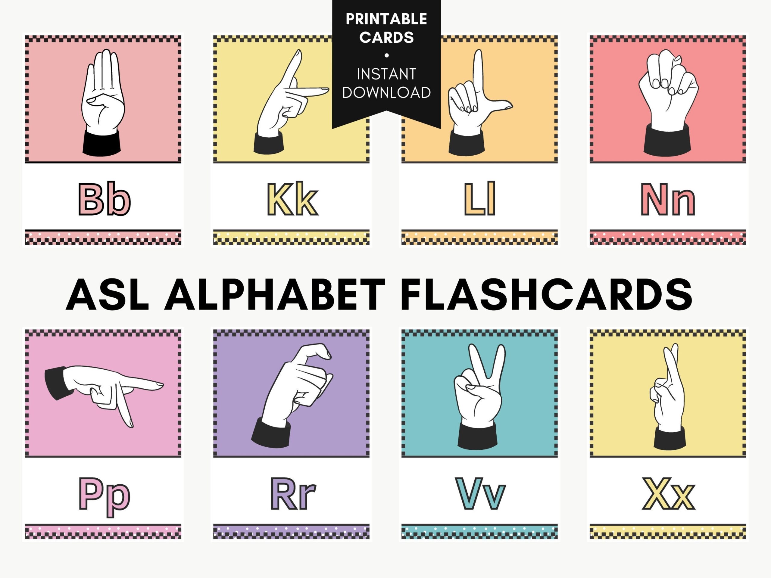 ASL Alphabet Karteikarten Geb rdensprache Karteikarten Montessori Materialien Ausdruckbare Bildkarten F r Die Grundschule Kleinkind Karteikarten Vorschule Karteikarten Etsy de