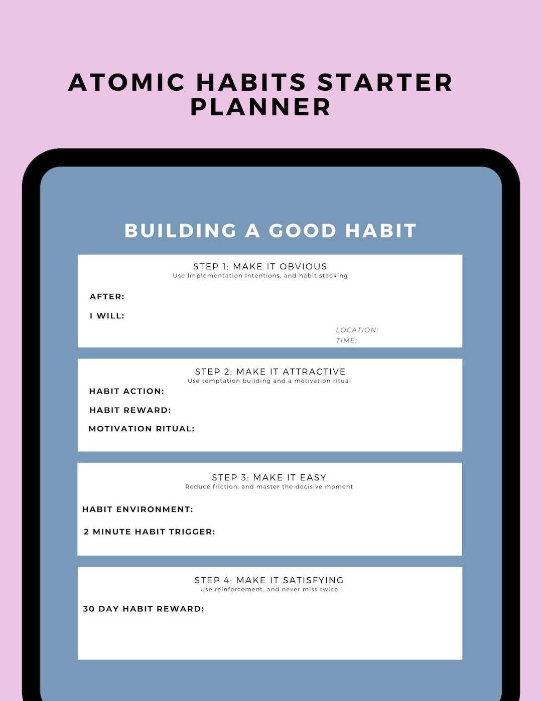 atomic habits worksheets