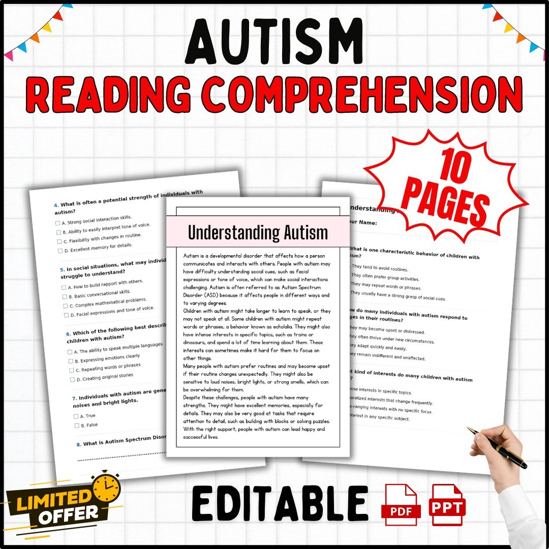 Autism Reading Comprehension Passages And Questions Worksheets 1st 5th Grade Made By Teachers