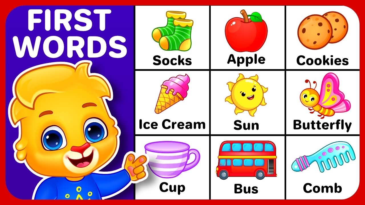 Baby s First Words Baby Learning Videos Flash Cards To Learn First Words For Babies Toddlers YouTube