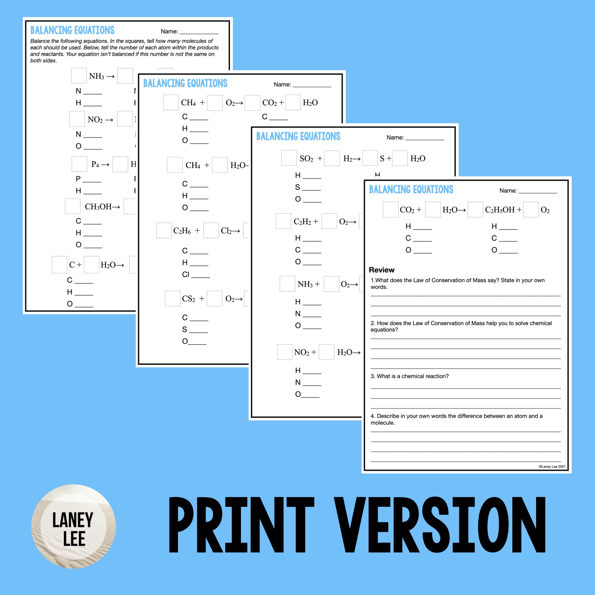 balancing equations worksheet answer key balancing equations worksheet answer key