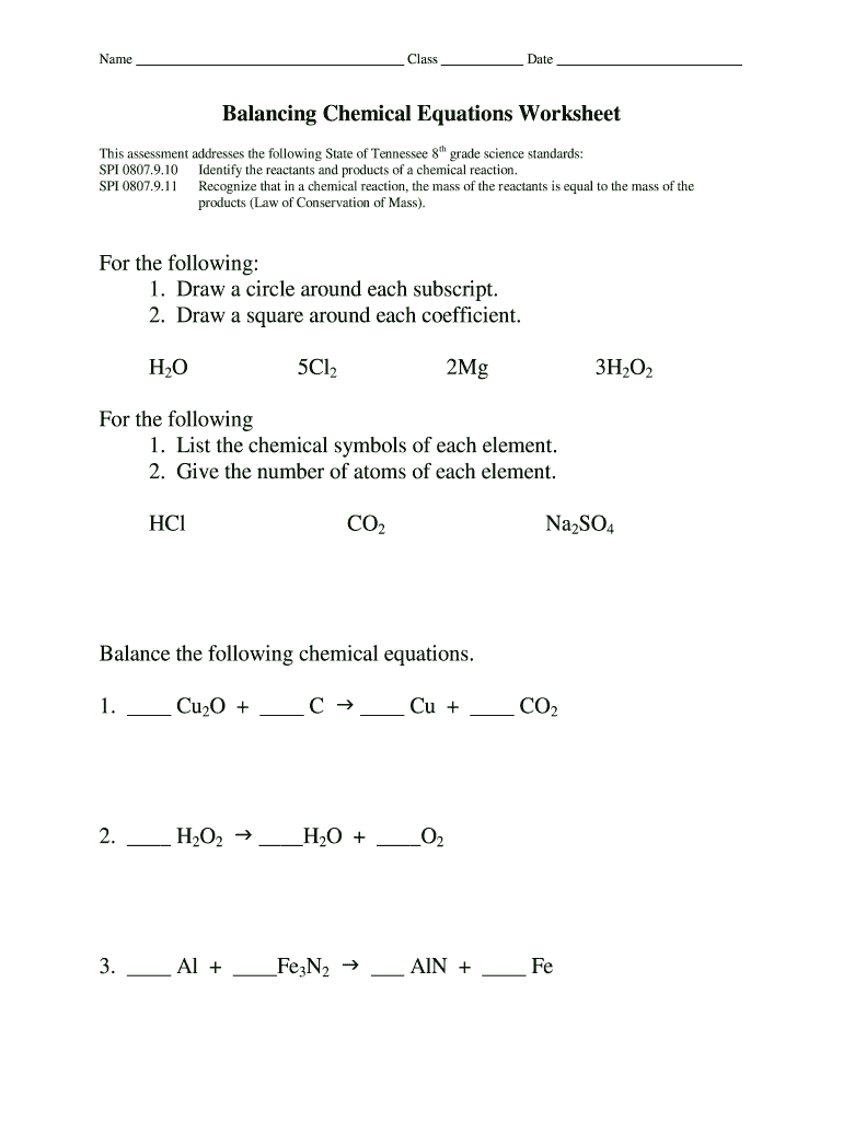 Balancing Equations Worksheet With Answers Pdf Fill Out Sign Online DocHub