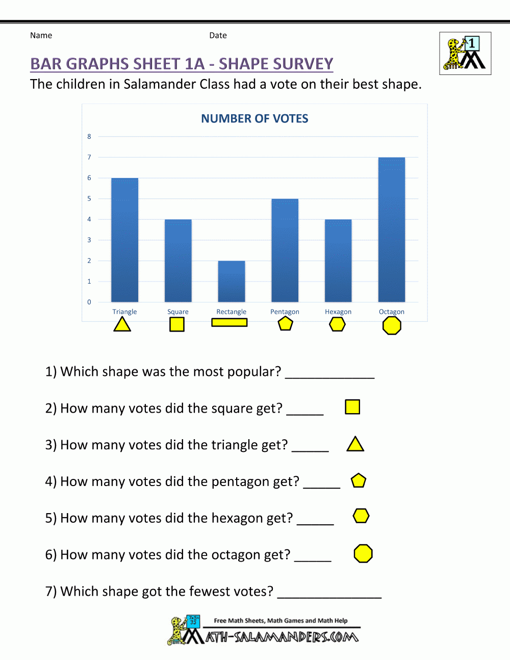 reading bar charts worksheet