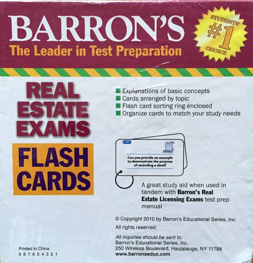 Barron s Real Estate Exam Flash Cards Friedman Ph D Jack P Amazon de Books