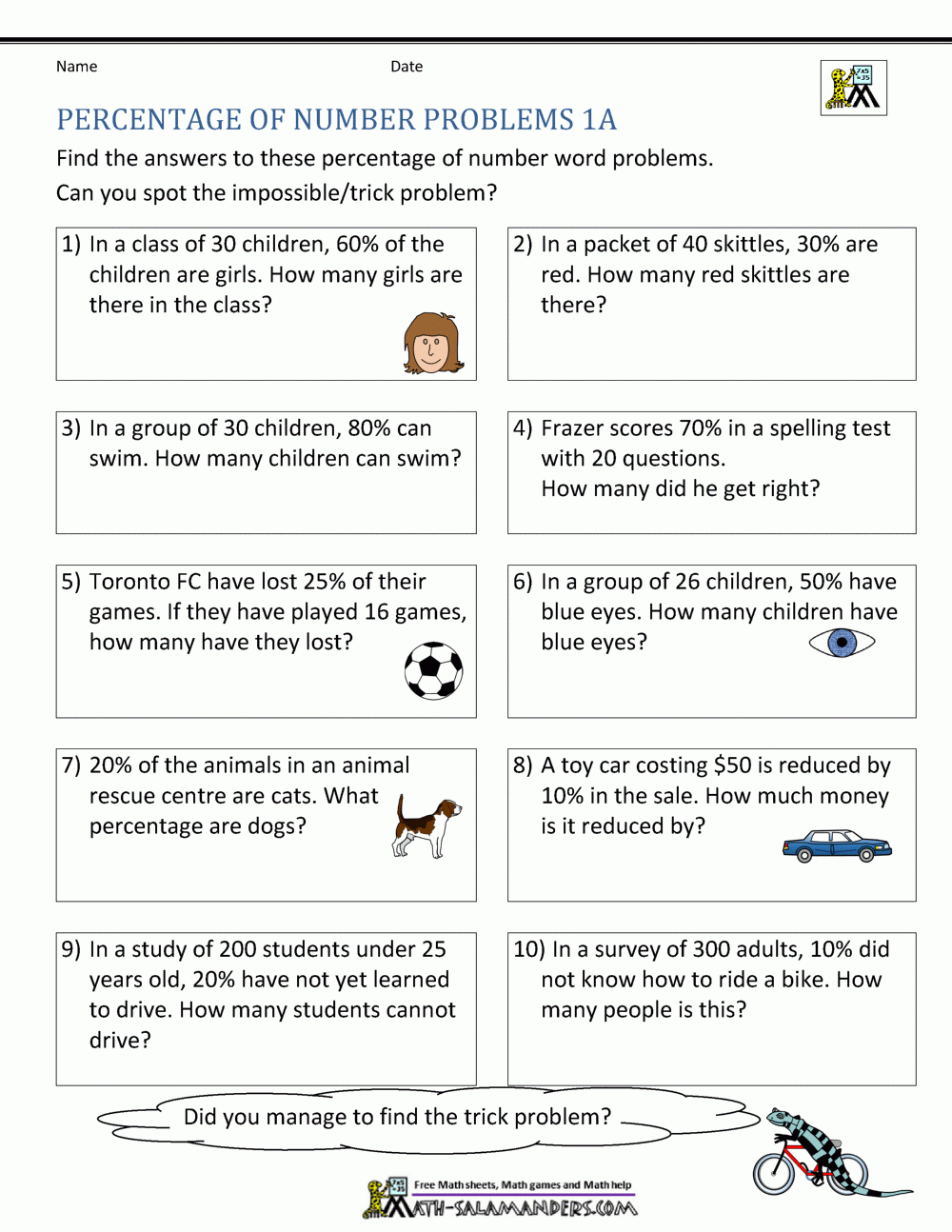 Basic Percentage Word Problems