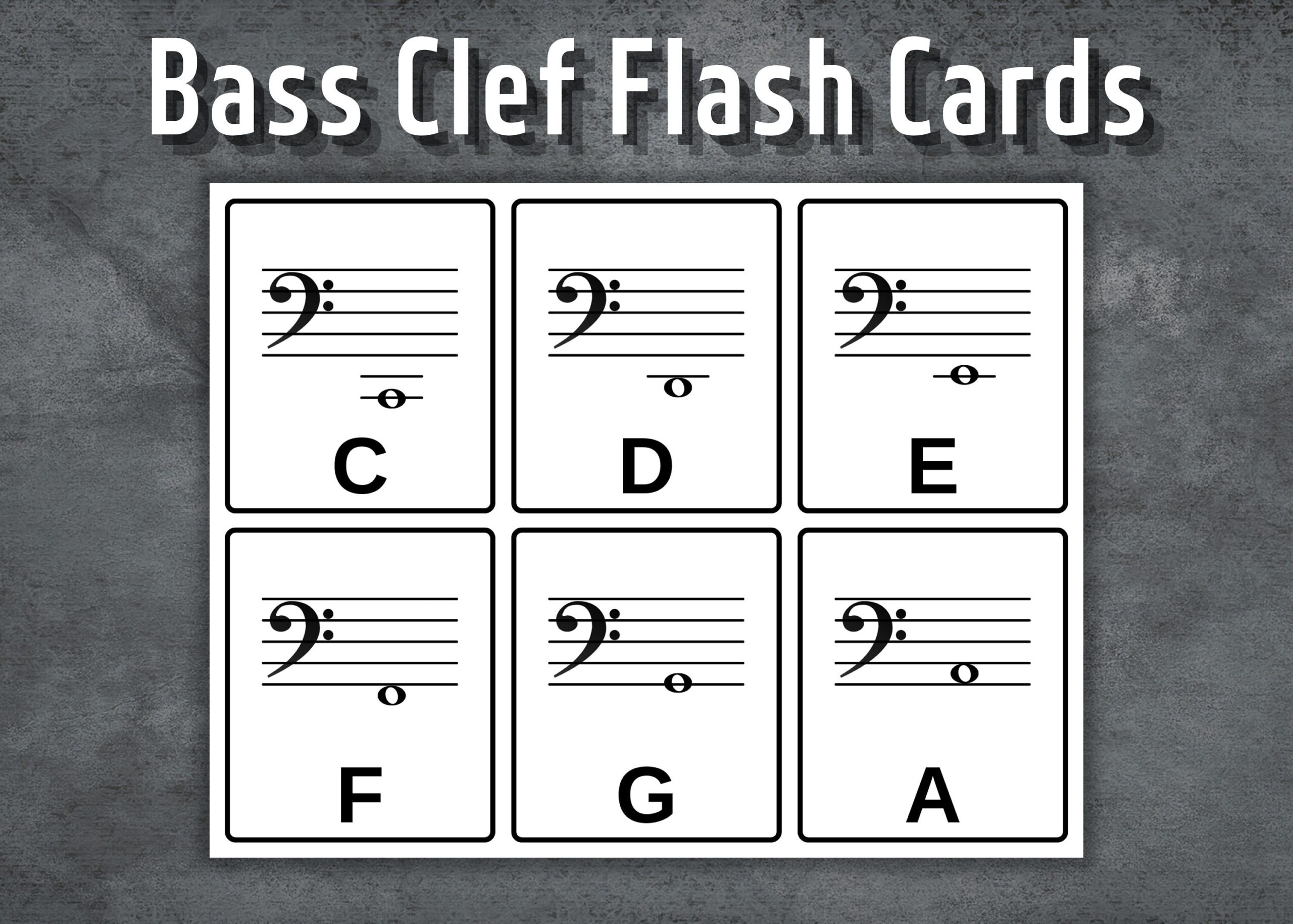 Bass Clef Flash Cards Printable Music Note Flash Cards Bass Clef Cards Musical Note Flashcard Homeschool Music Theory Instant Download Etsy