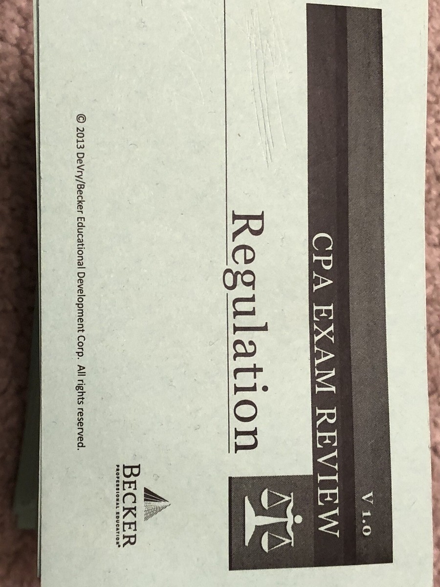 Becker CPA Exam Review Flashcards 2013 Edition REGULATION ONLY EBay