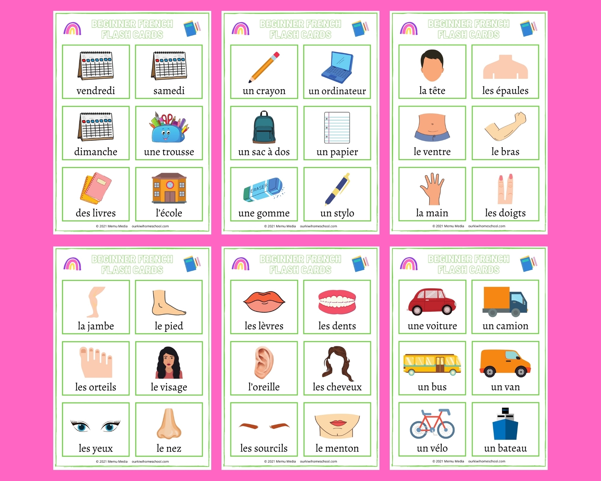 french vocabulary flashcards