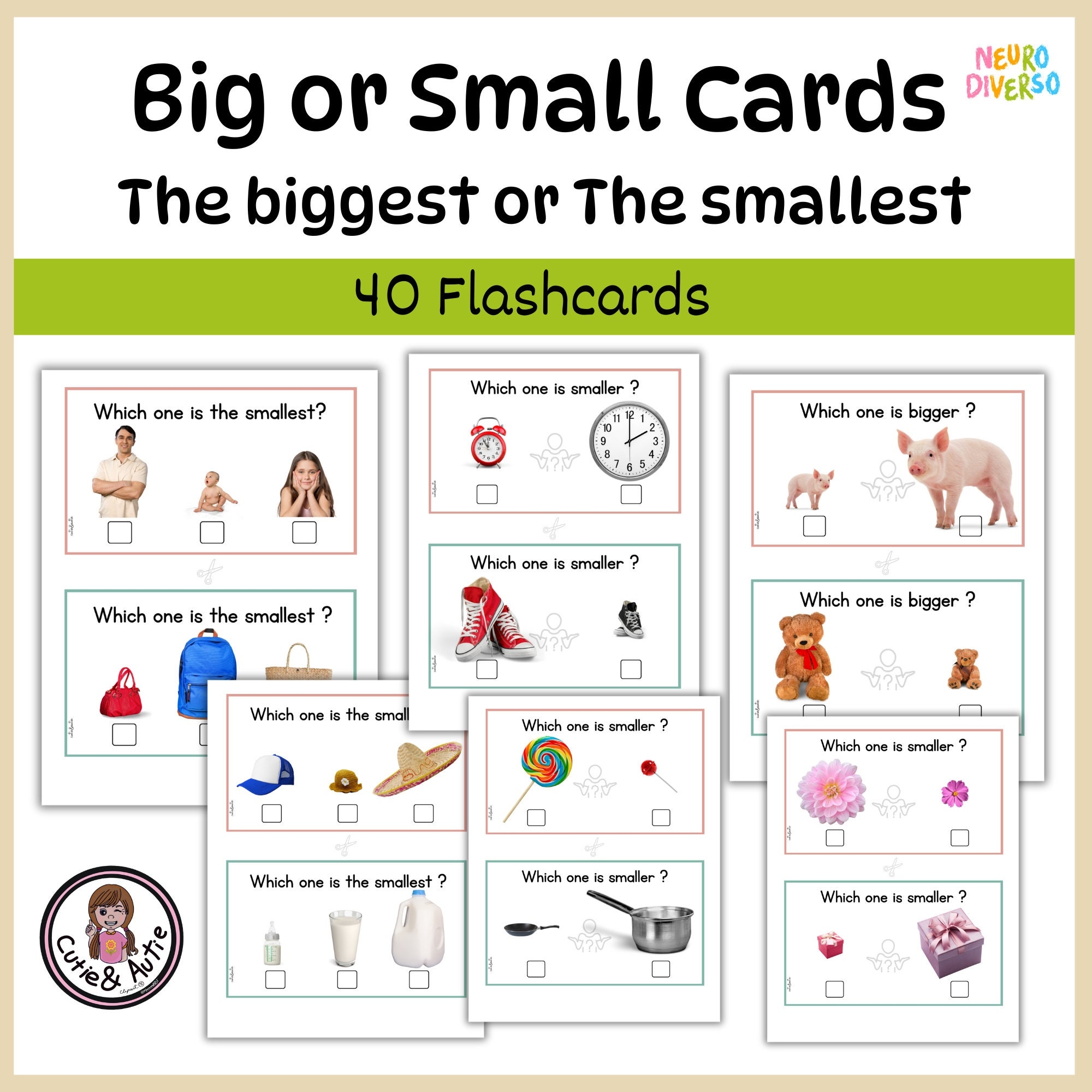 Big Or Small The Biggest Or The Smallest 40 Flashcards For Special Needs Etsy UK
